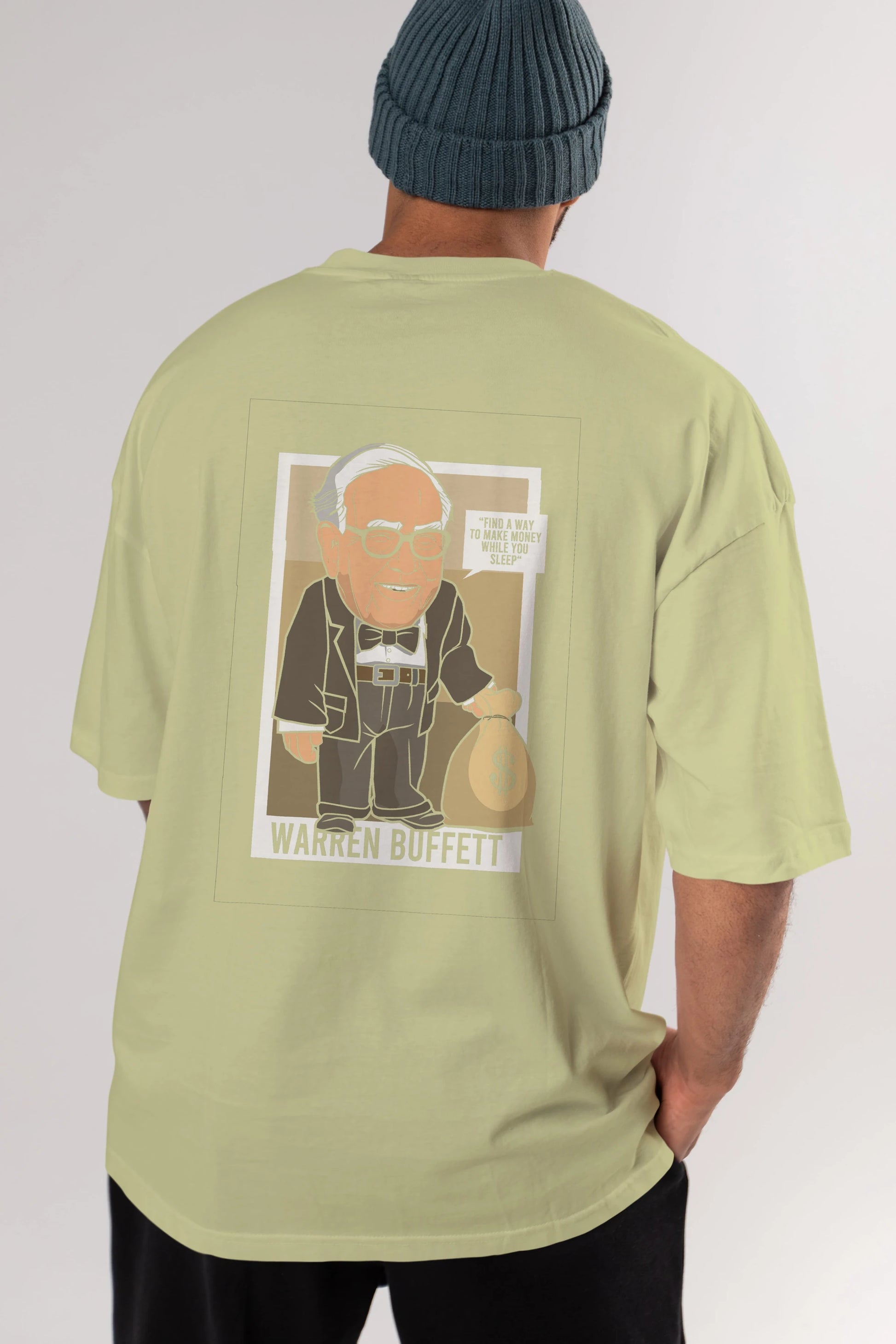 Warren Buffet Up Carl Arka Baskılı Oversize t-shirt Erkek Kadın Unisex %100 Pamuk tişort