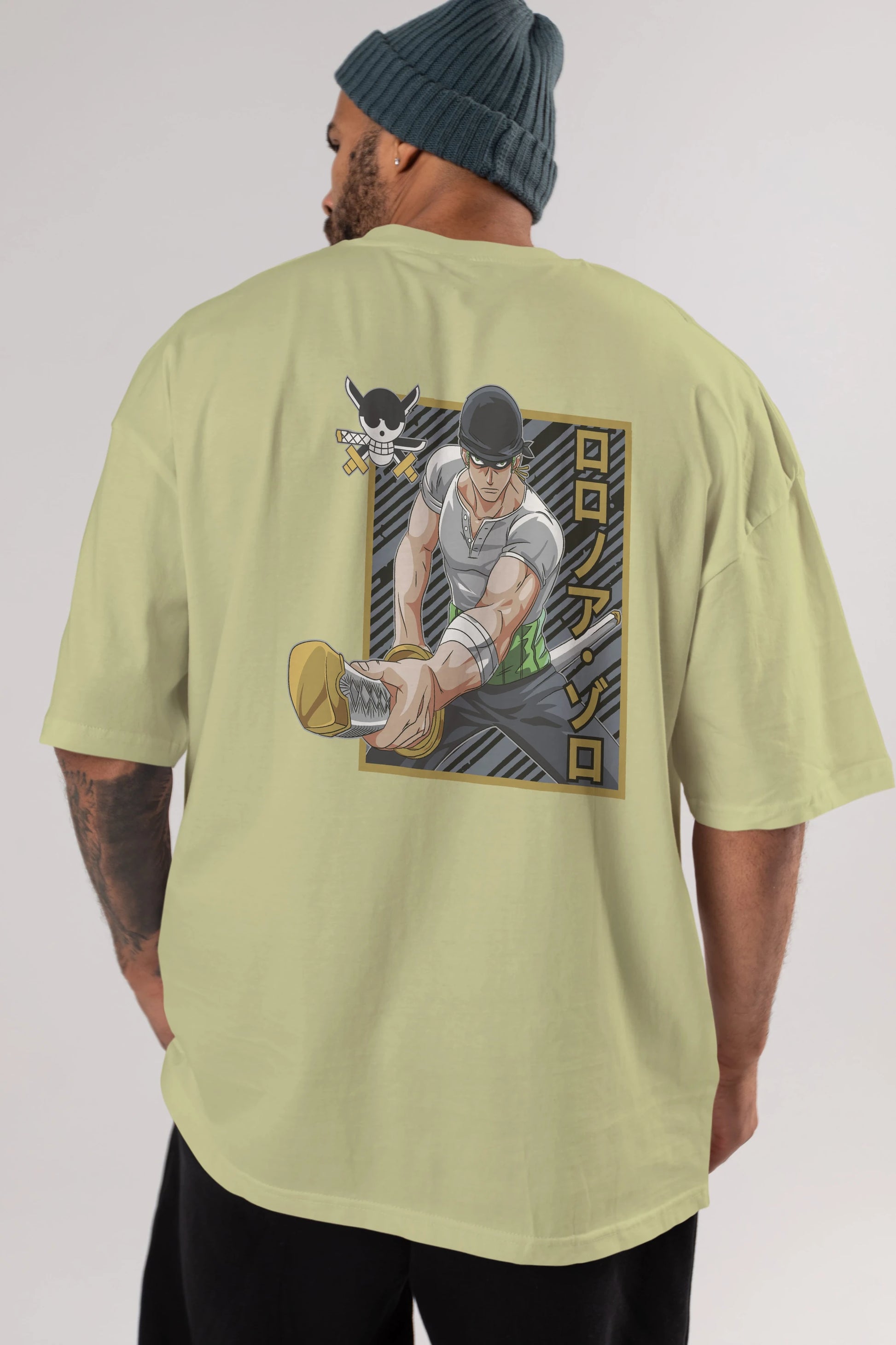 RORONOA ZORO Anime Arka Baskılı Oversize t-shirt Erkek Kadın Unisex