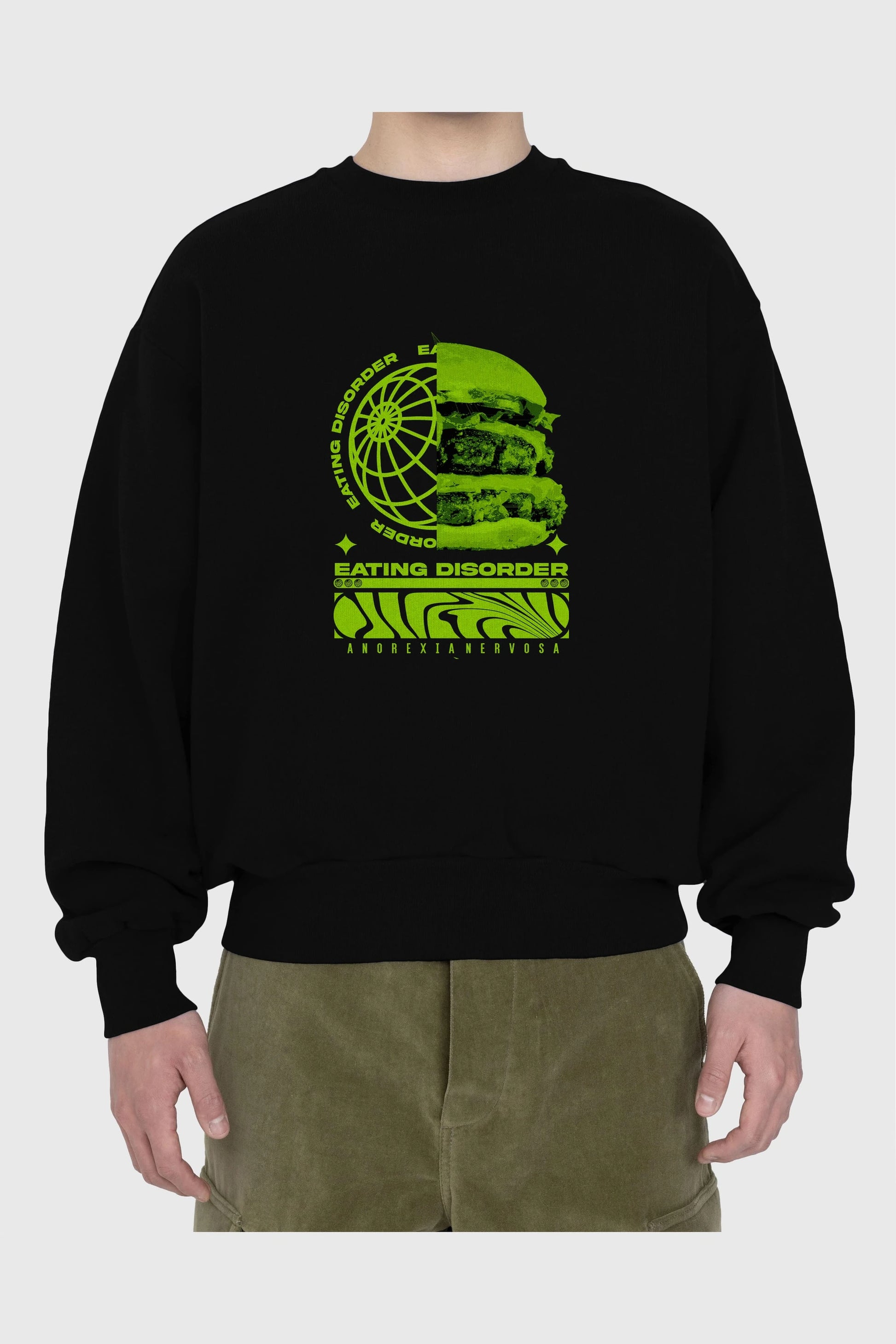 Eating Disorder Ön Baskılı Oversize Sweatshirt Erkek Kadın Unisex