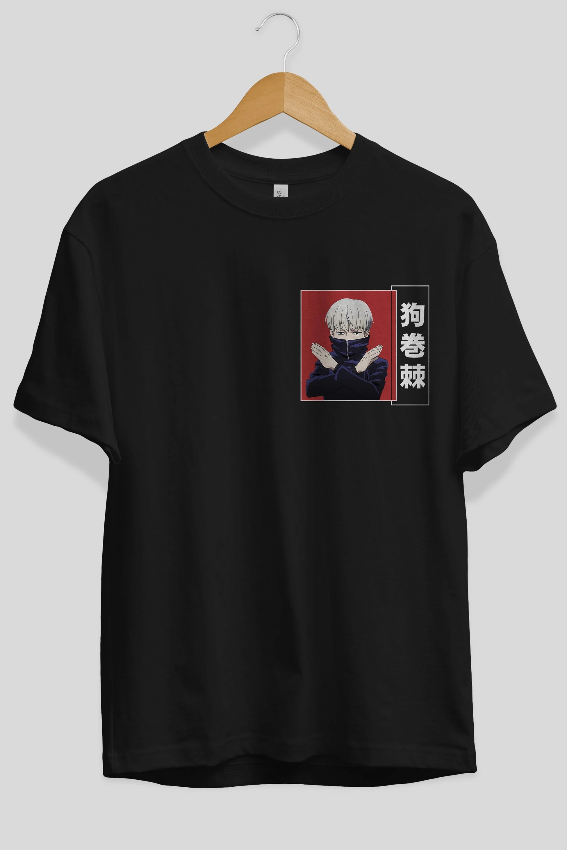 Toge Inumaki Ön Sol Baskılı Oversize t-shirt Erkek Kadın Unisex %100 Pamuk Bisiklet Yaka tişort