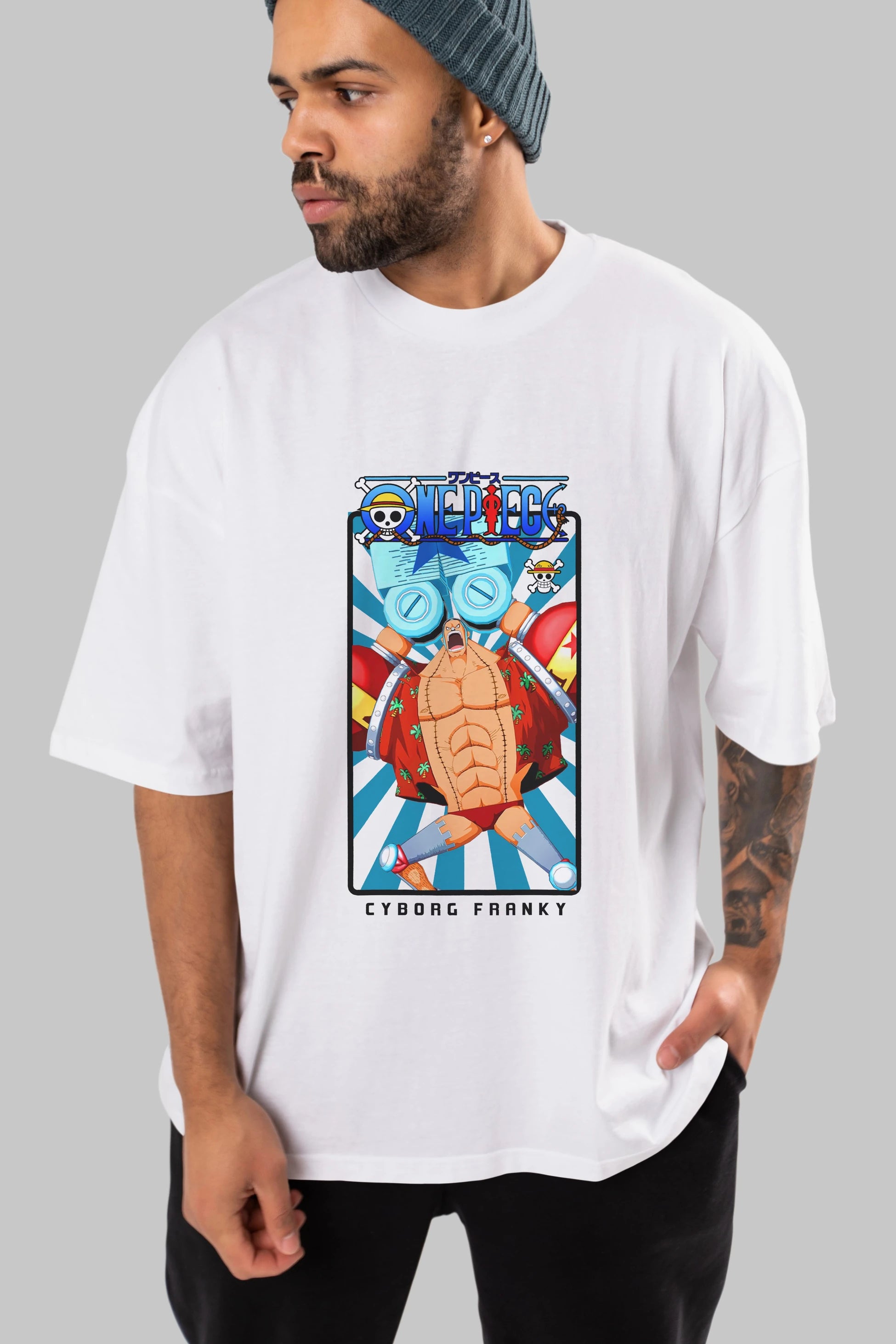 Franky Anime Ön Baskılı Oversize t-shirt Erkek Kadın Unisex