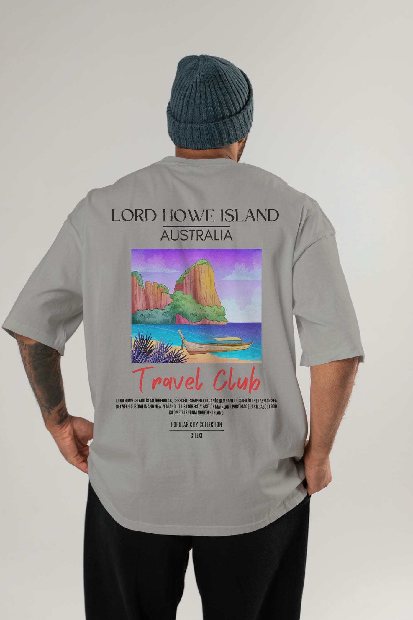 Lord Howe İsland Australia Arka Baskılı Oversize t-shirt Erkek Kadın Pamuk Bisiklet Yaka tişort