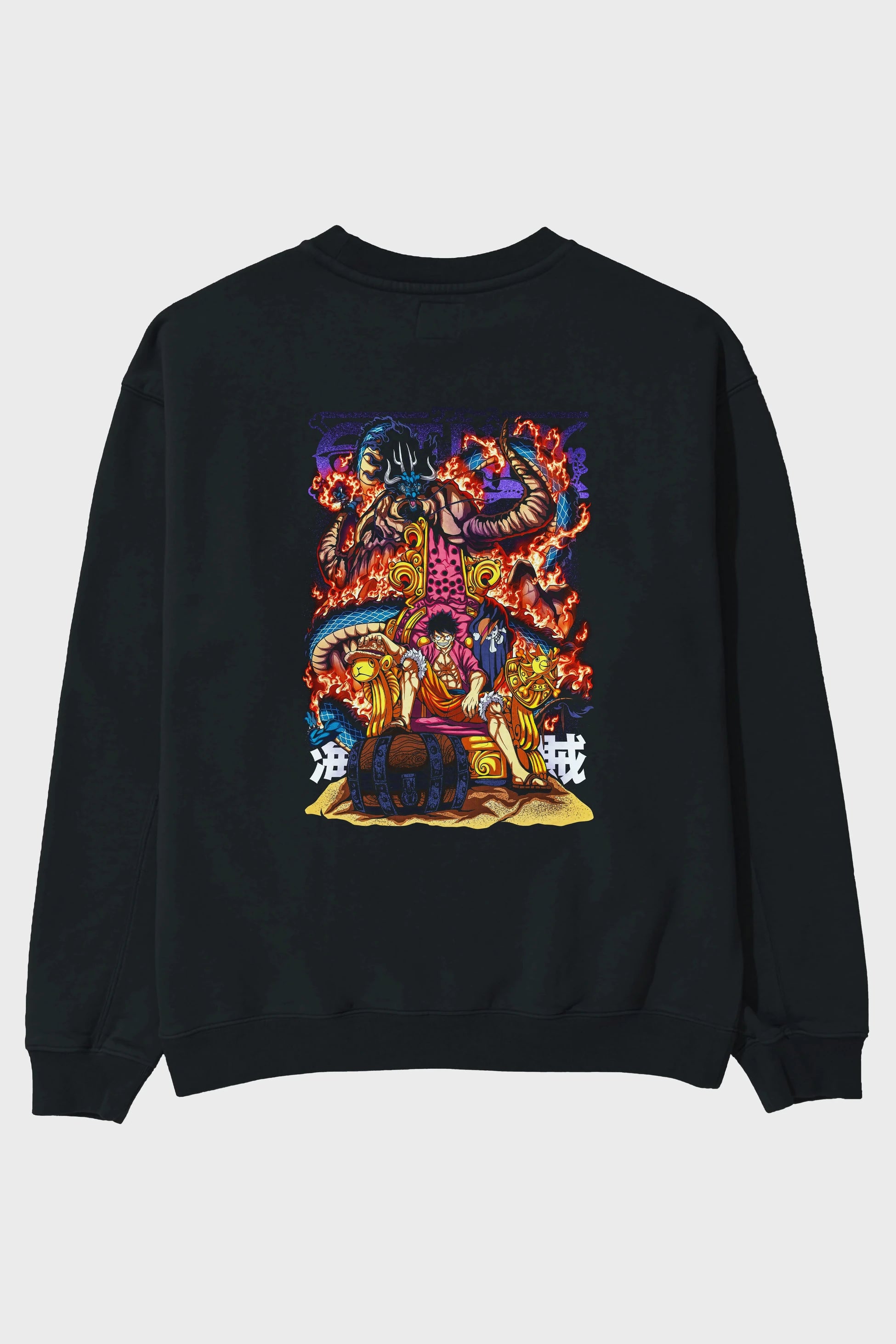 MONKEY D. LUFFY 1 Anime Arka Baskılı Oversize Sweatshirt Erkek Kadın Unisex