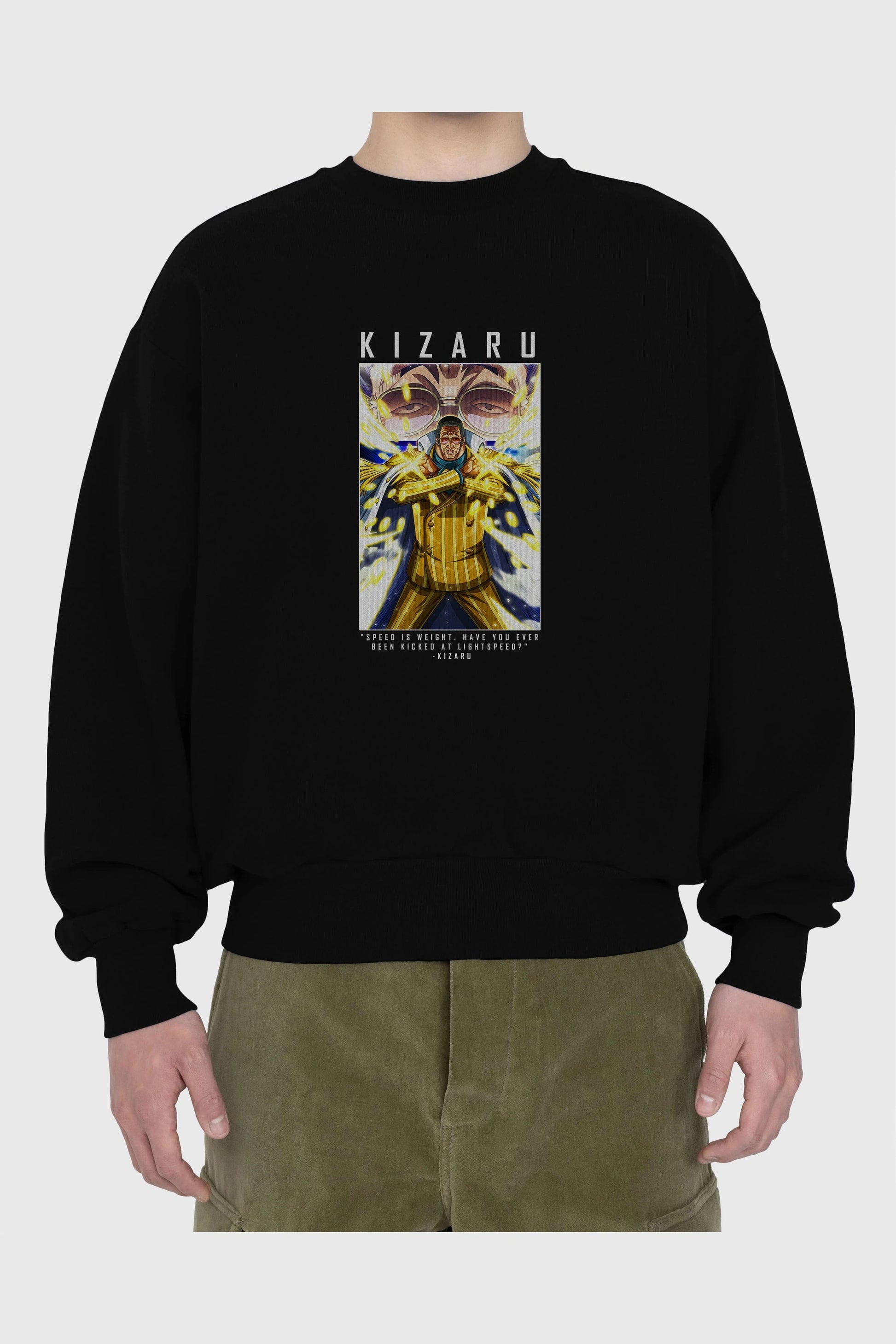 Kizaru Ön Baskılı Anime Oversize Sweatshirt Erkek Kadın Unisex