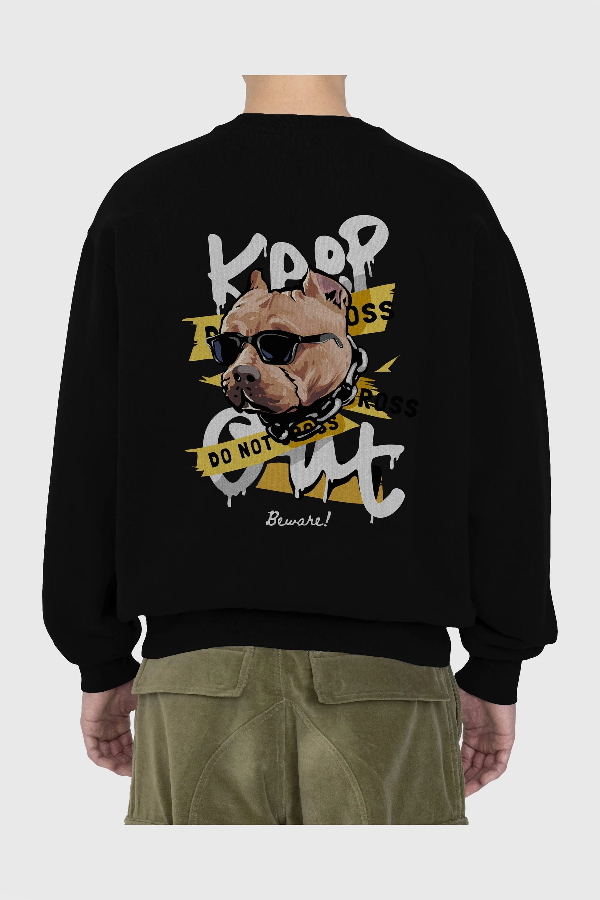 Teddy Bear Keep Arka Baskılı Oversize Sweatshirt Erkek Kadın Unisex