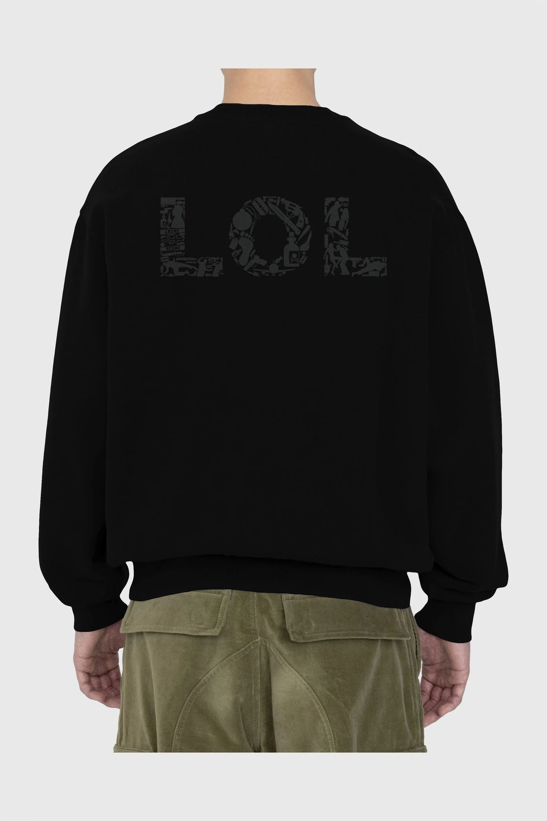 LOL Arka Baskılı Oversize Sweatshirt Erkek Kadın Unisex