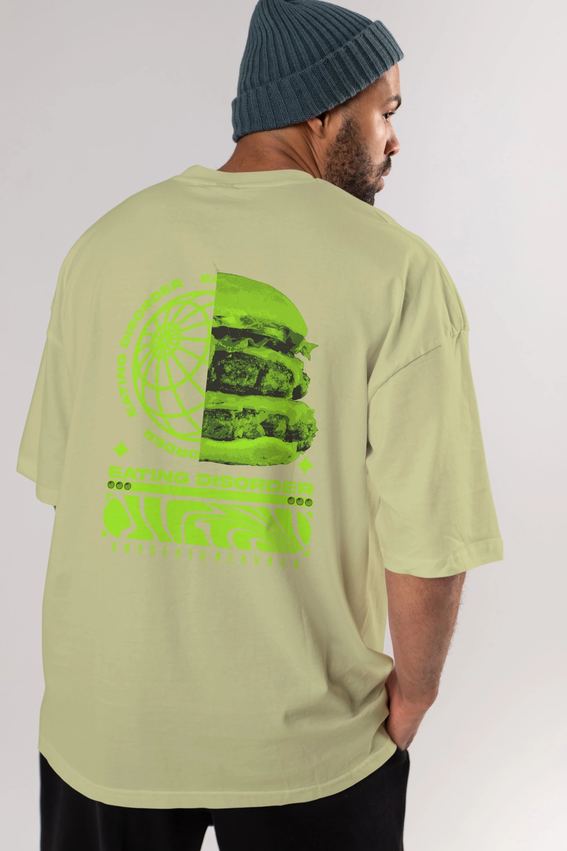 Eating Disorder Arka Baskılı Oversize t-shirt Erkek Kadın Unisex