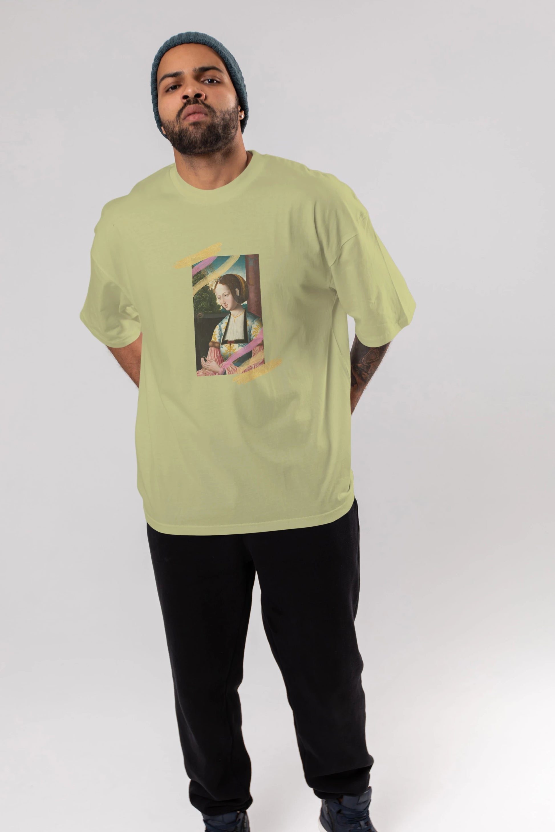 Woman Portrait Ön Baskılı Oversize t-shirt Erkek Kadın Unisex