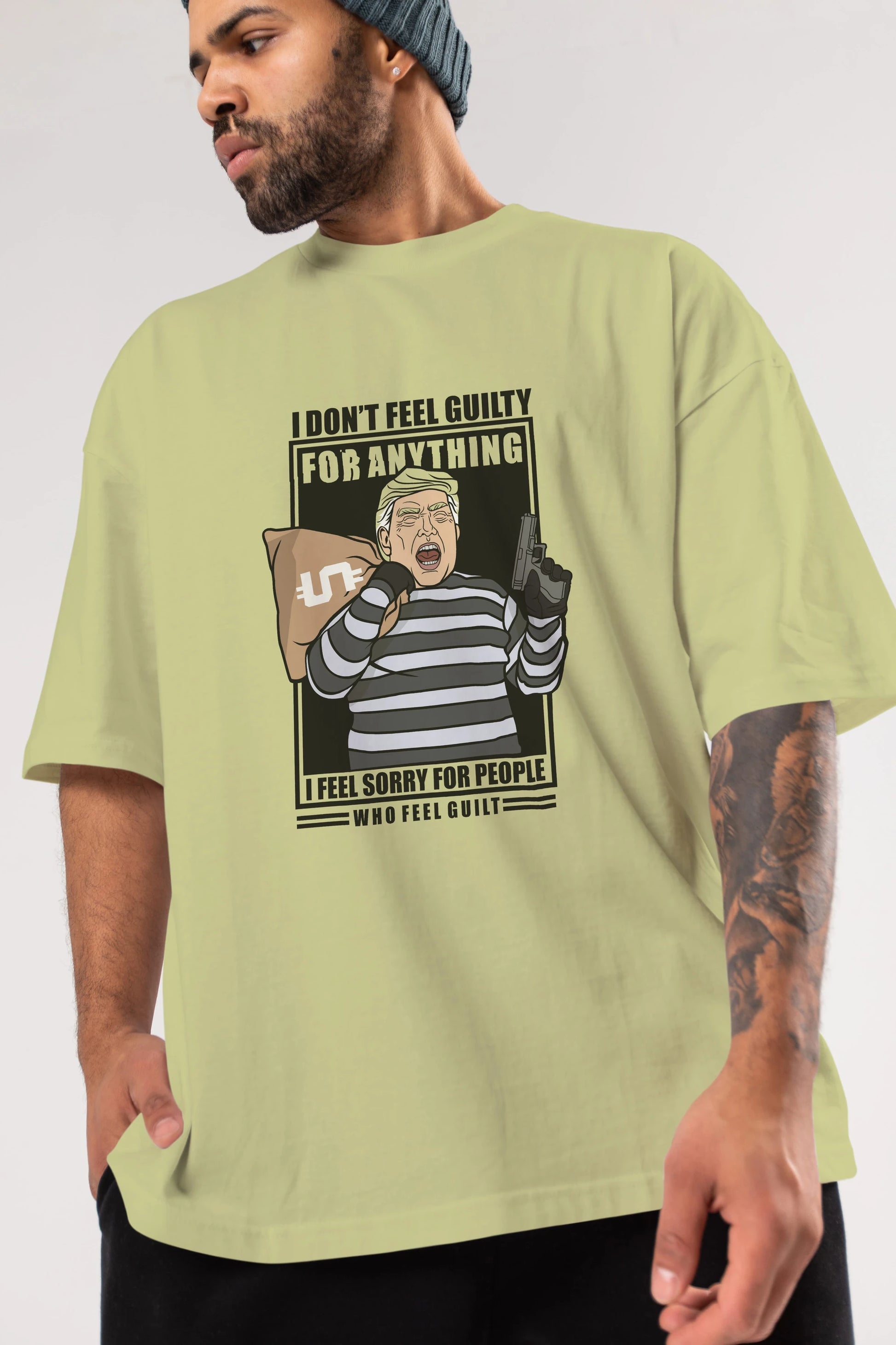 Criminal Trump Ön Baskılı Oversize t-shirt Erkek Kadın Unisex %100 Pamuk tişort