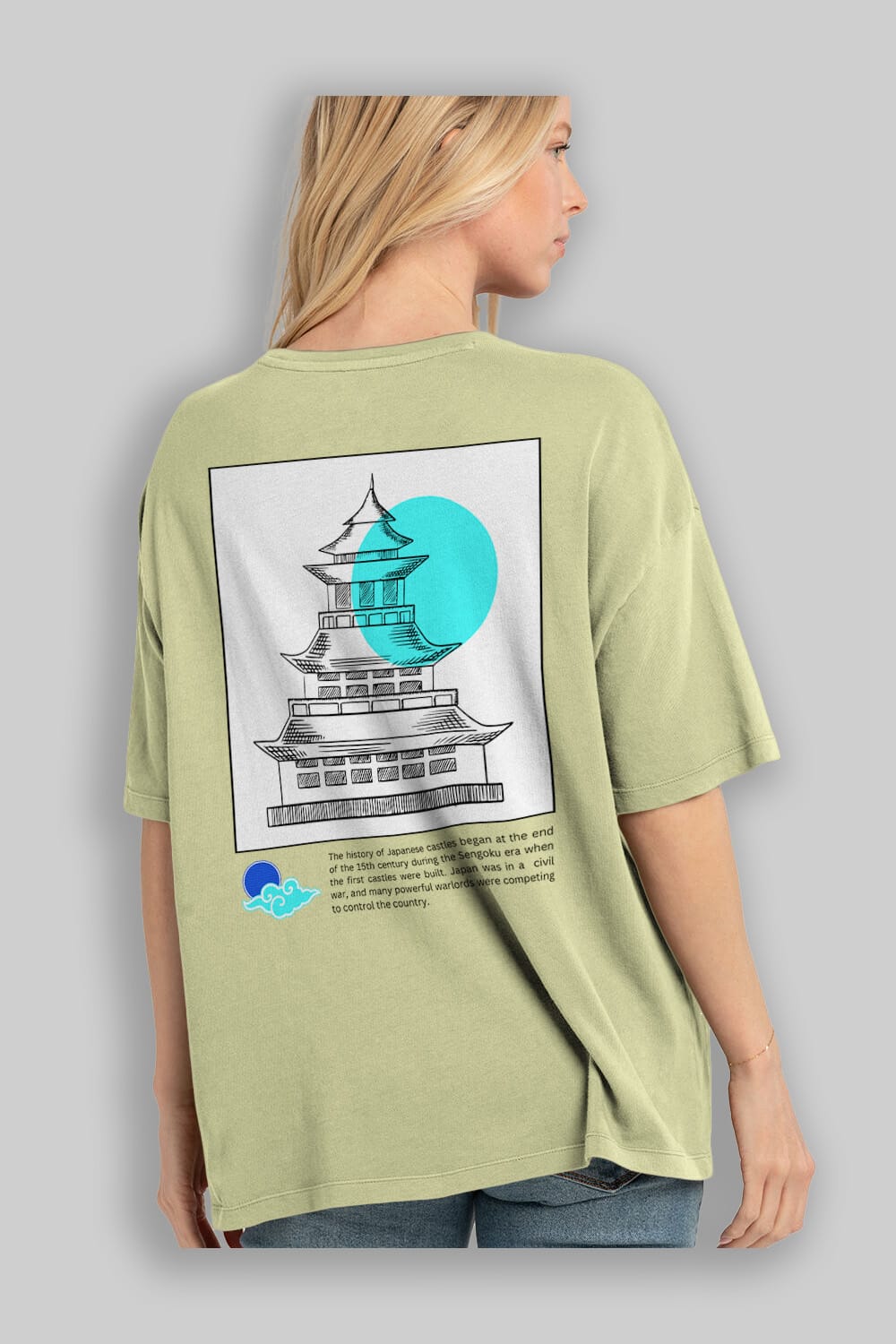 Japan Streetwear Arka Baskılı Oversize t-shirt Erkek Kadın Unisex