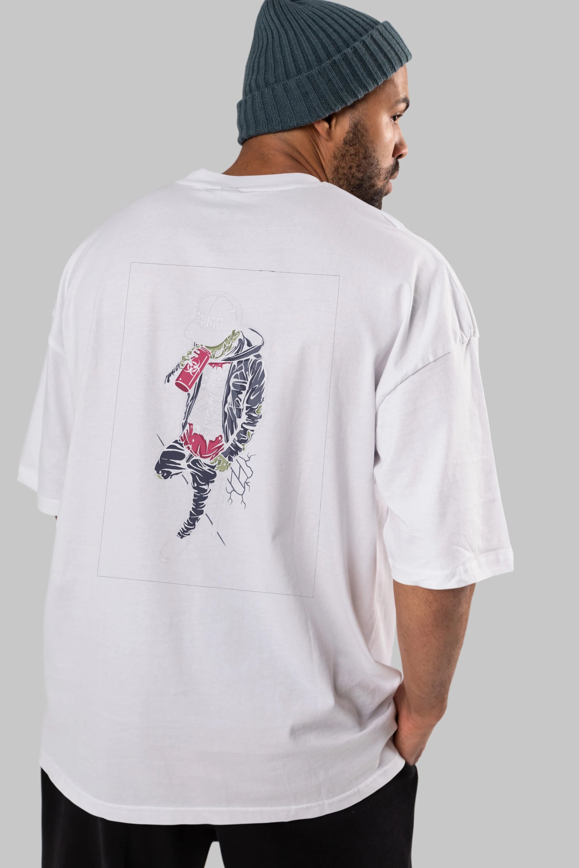 Zombie Swag Arka Baskılı Oversize t-shirt Erkek Kadın Unisex %100 Pamuk