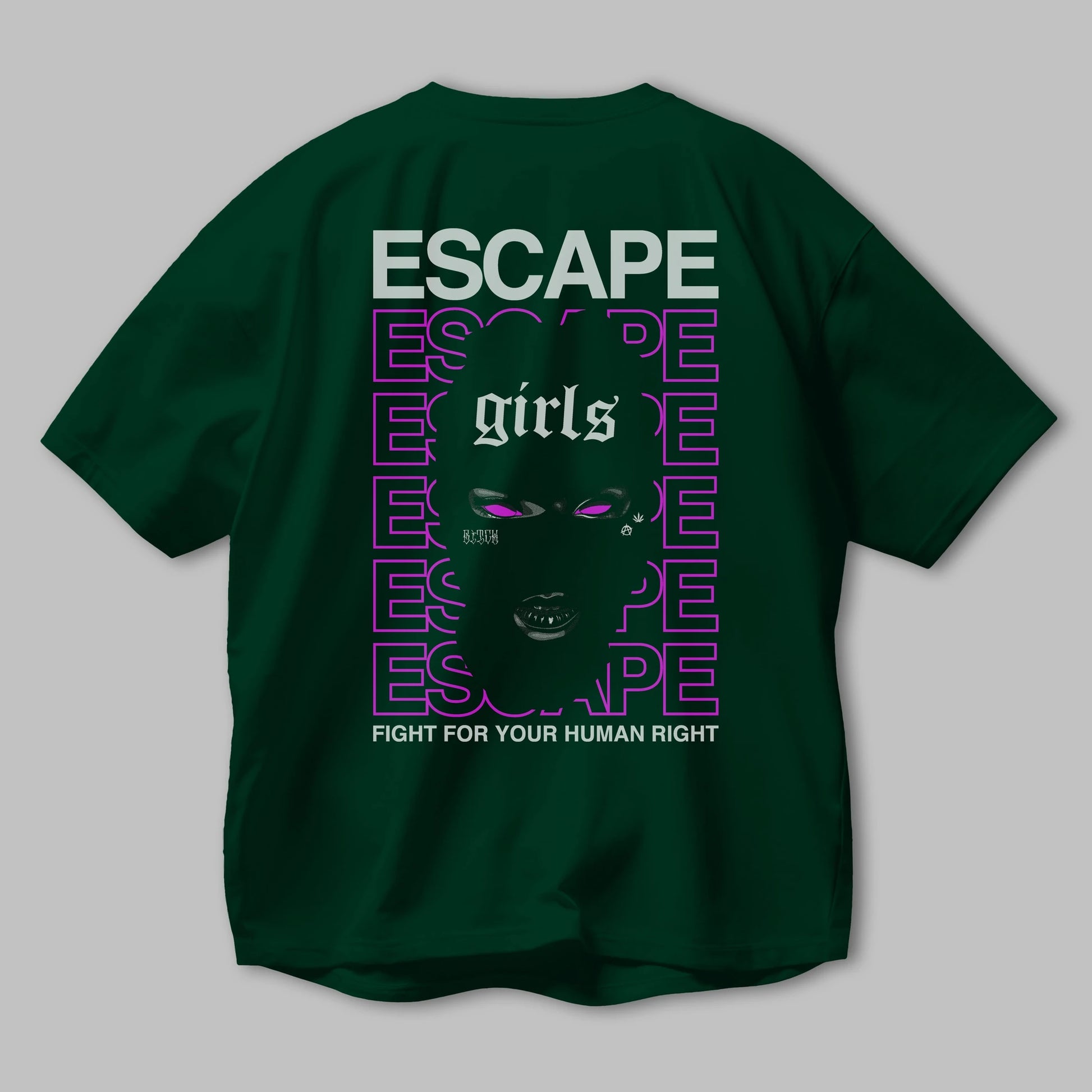 Escape Girl Arka Baskılı Oversize t-shirt Erkek Kadın Unisex
