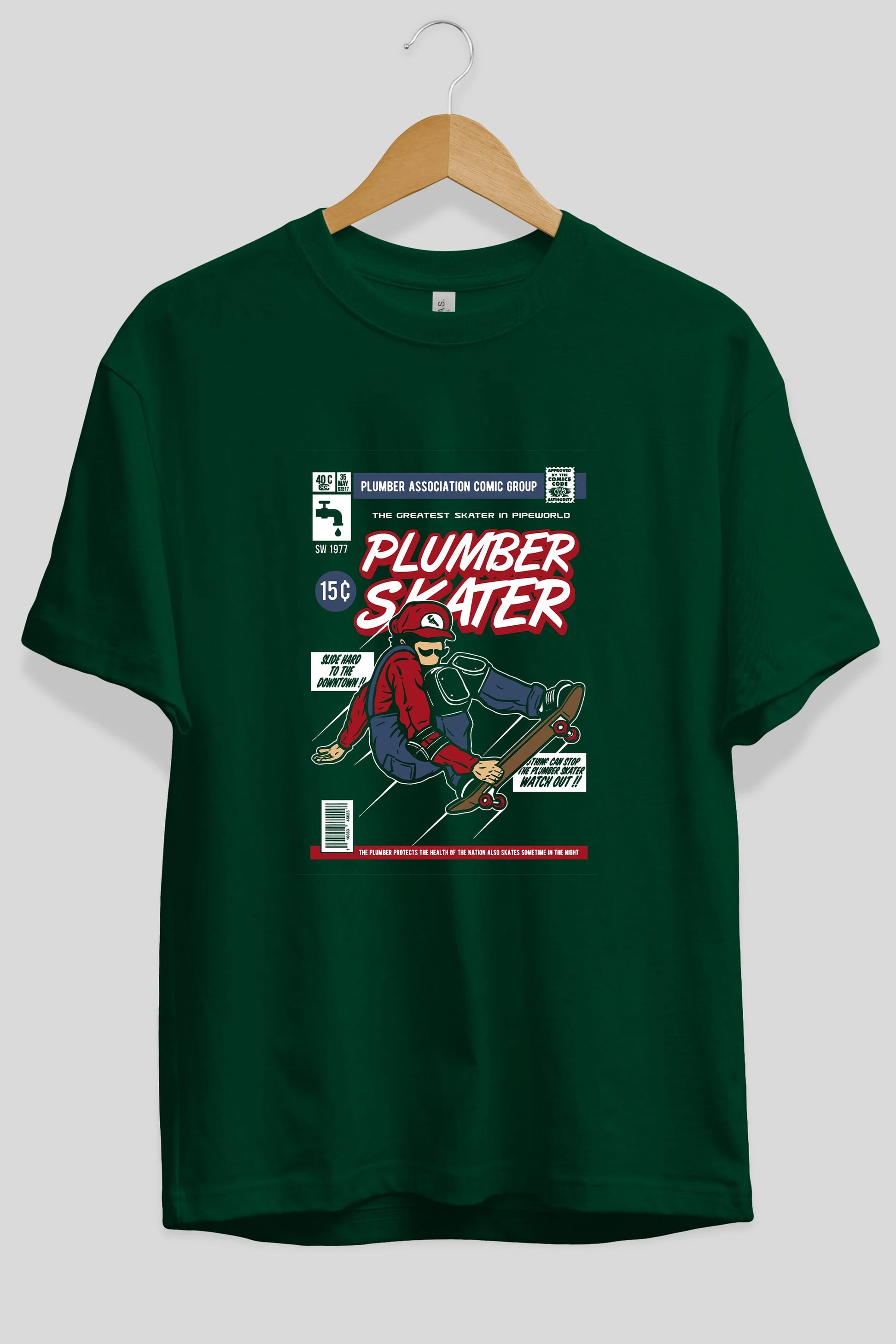 Plumber Skater Ön Baskılı Oversize t-shirt Erkek Kadın Unisex %100 Pamuk tişort