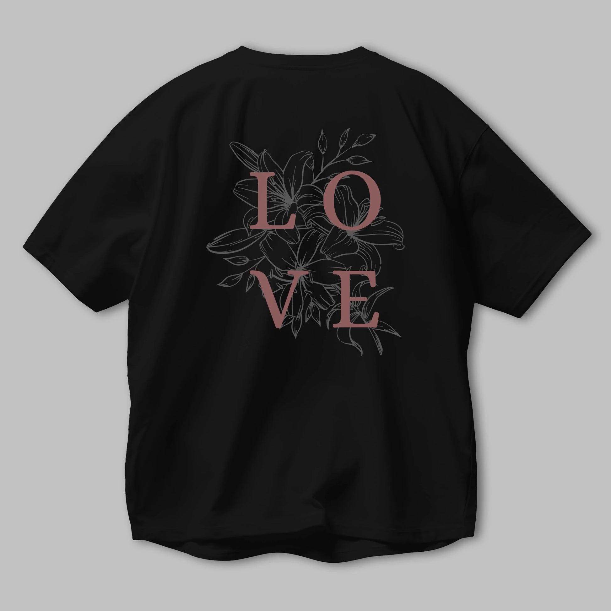 Love Yazılı Arka Baskılı Oversize t-shirt Erkek Kadın Unisex