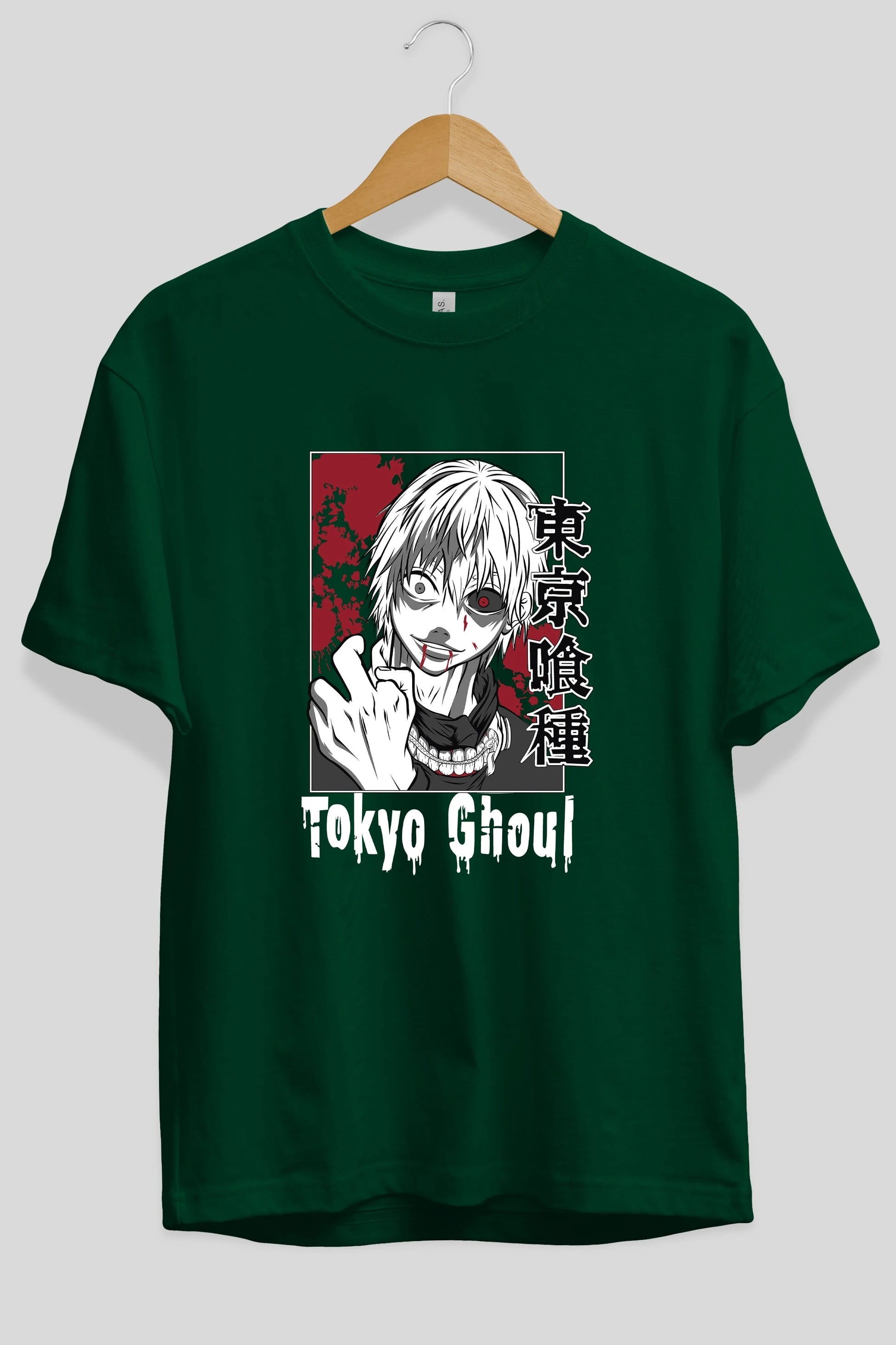 Kaneki Ken TOKYO GHOUL Anime Ön Baskılı Oversize t-shirt %100 pamuk Erkek Kadın Unisex