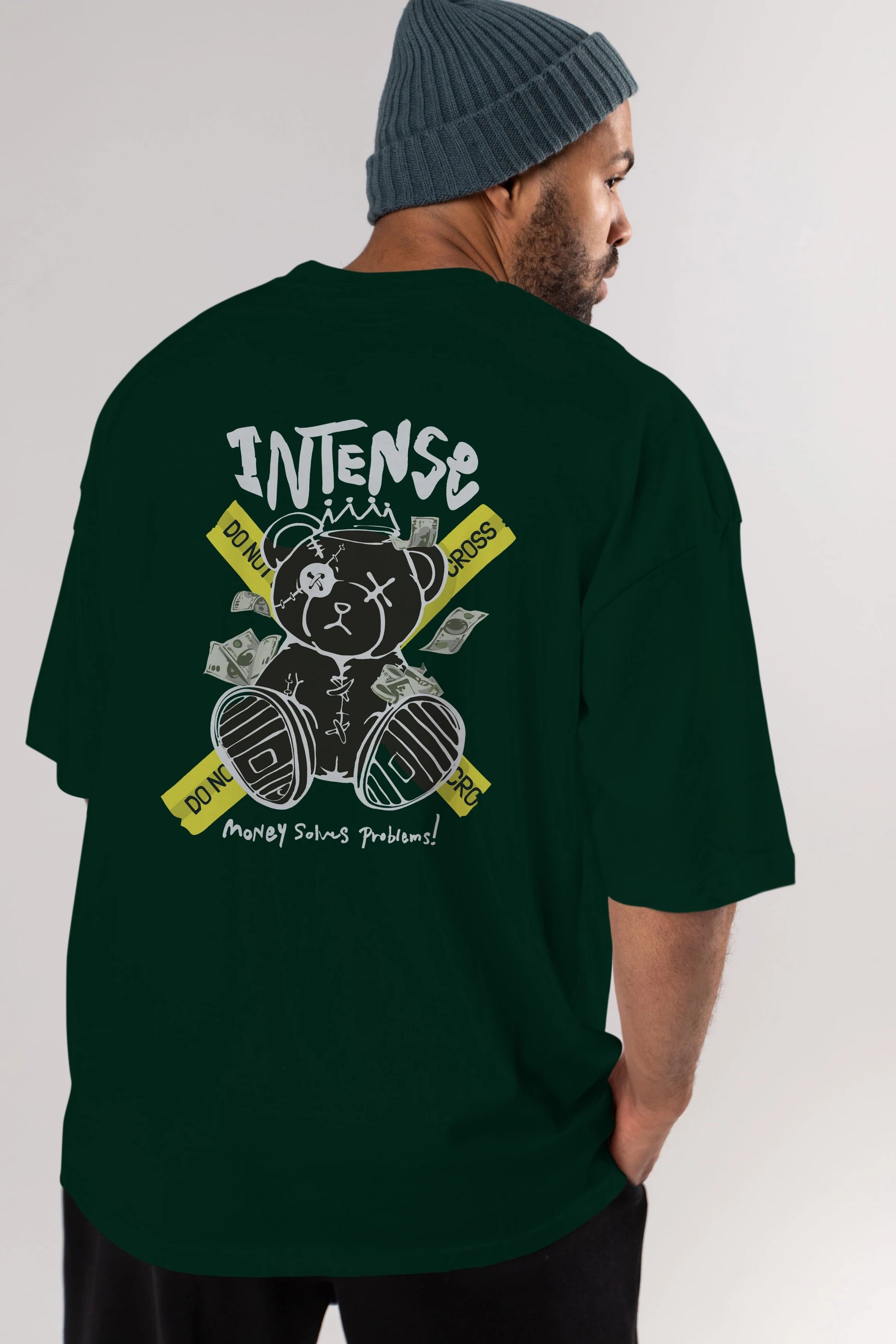 Teddy Bear intense Arka Baskılı Oversize t-shirt Erkek Kadın Unisex