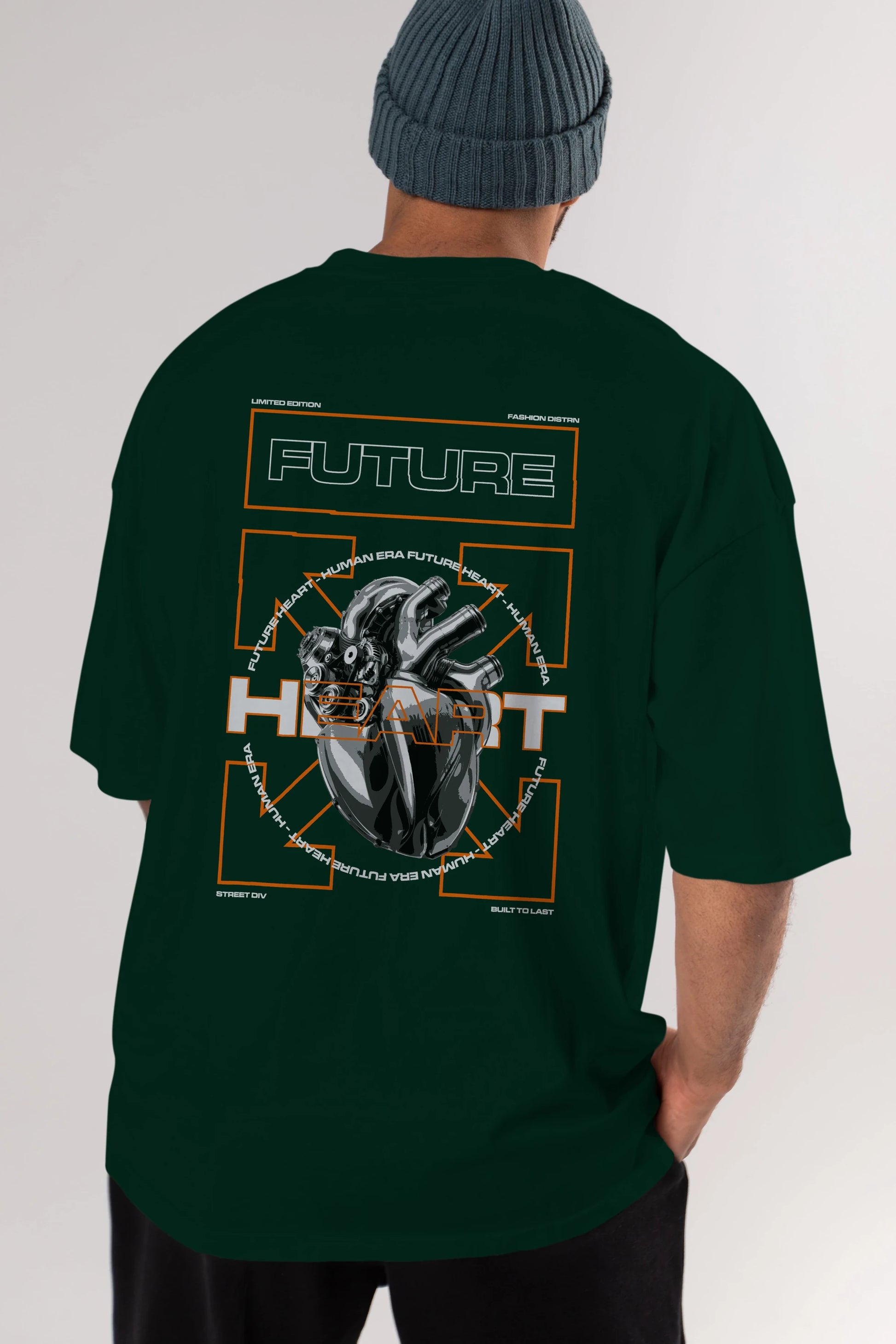 Future Heart Arka Baskılı Oversize t-shirt Erkek Kadın Unisex