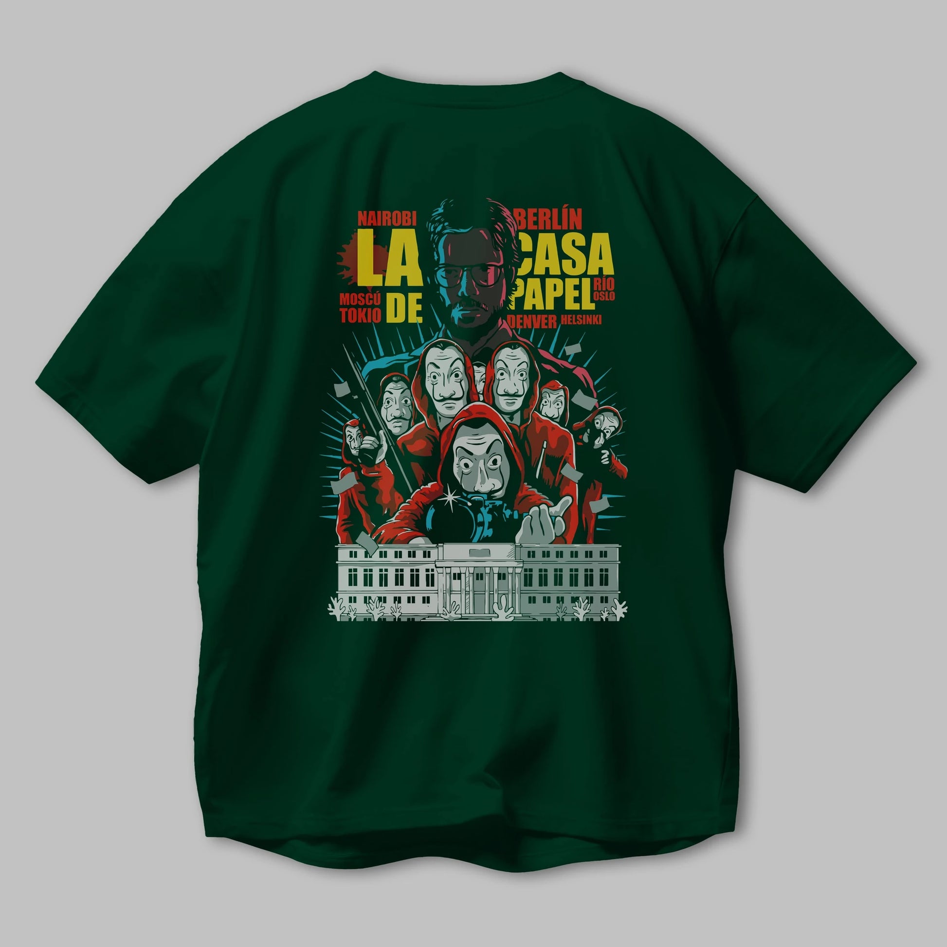 La Casa De Papel (6) Arka Baskılı Oversize t-shirt Erkek Kadın Unisex %100 Pamuk Bisiklet Yaka tişort