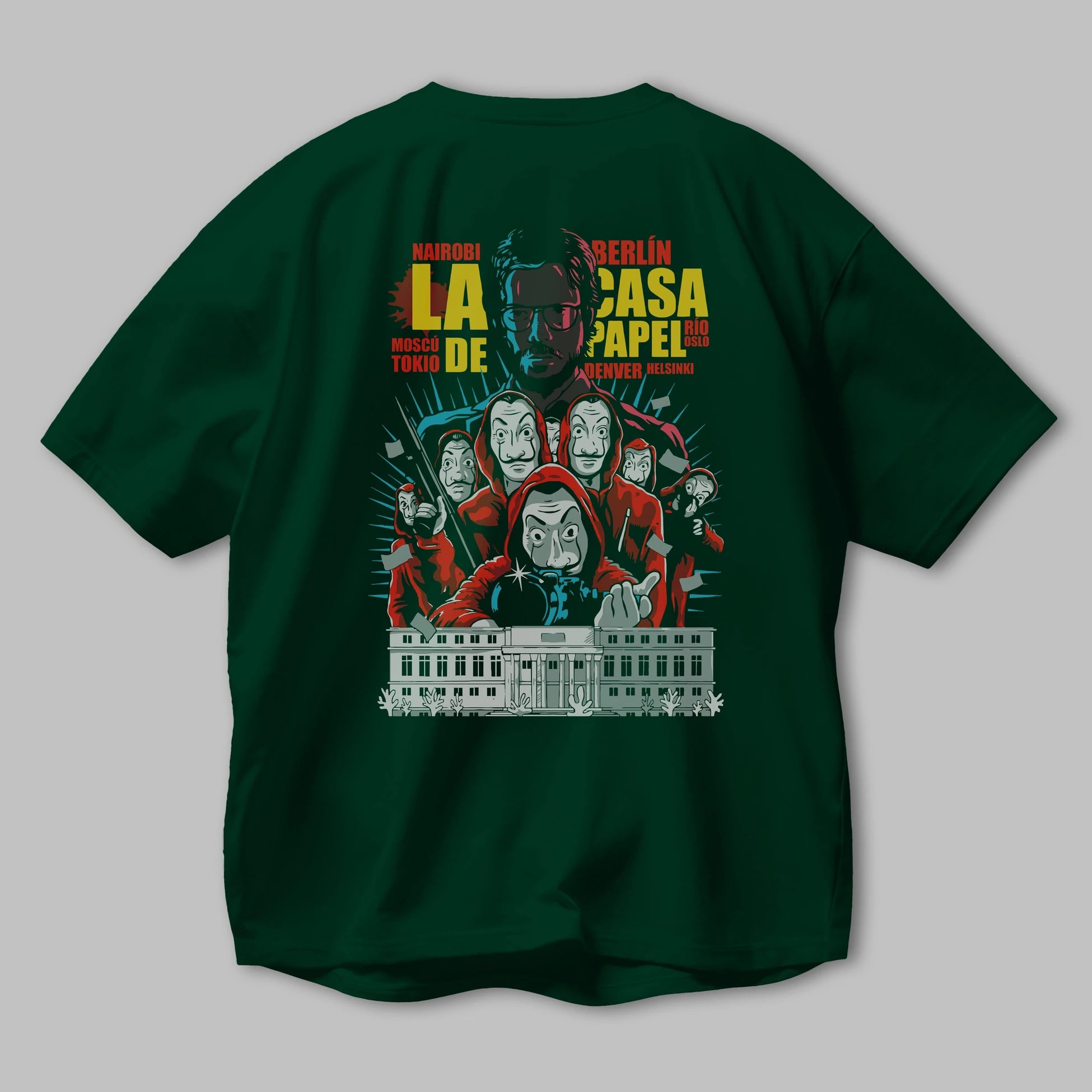 La Casa De Papel (6) Arka Baskılı Oversize t-shirt Erkek Kadın Unisex %100 Pamuk Bisiklet Yaka tişort