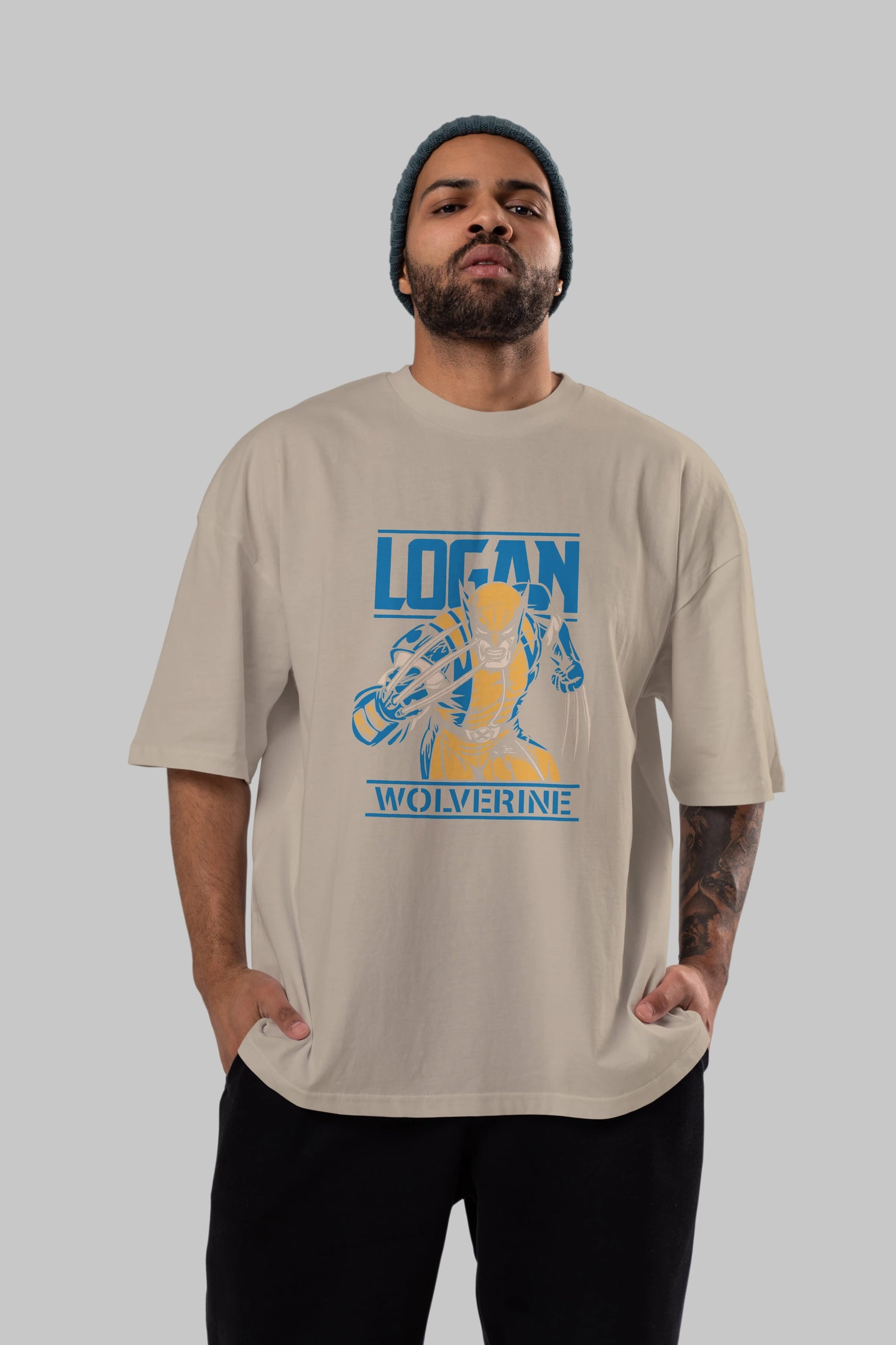 Wolverine Logan Ön Baskılı Oversize t-shirt Erkek Kadın Unisex %100 Pamuk Bisiklet Yaka tişort
