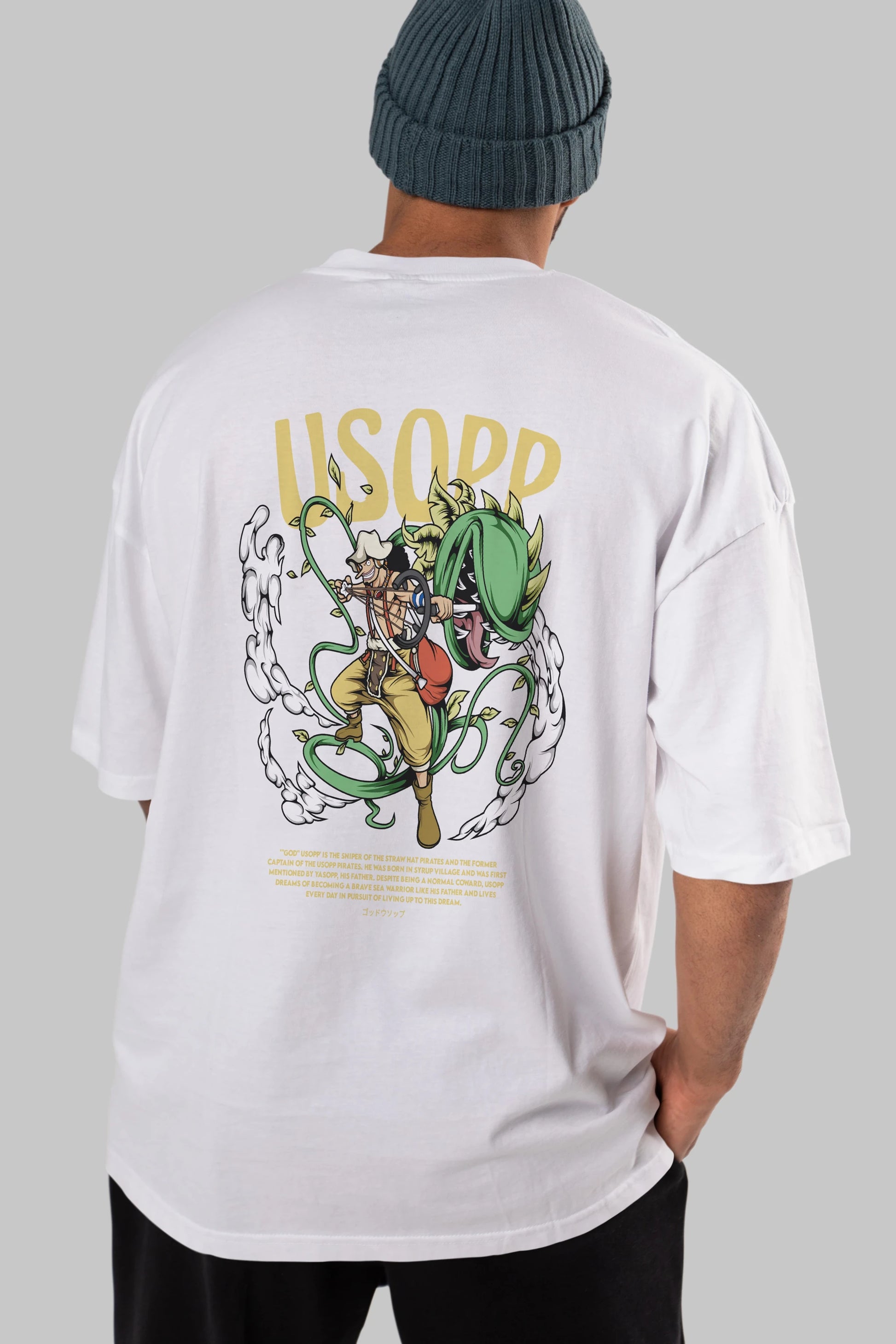Usopp Anime Arka Baskılı Oversize t-shirt Erkek Kadın Unisex