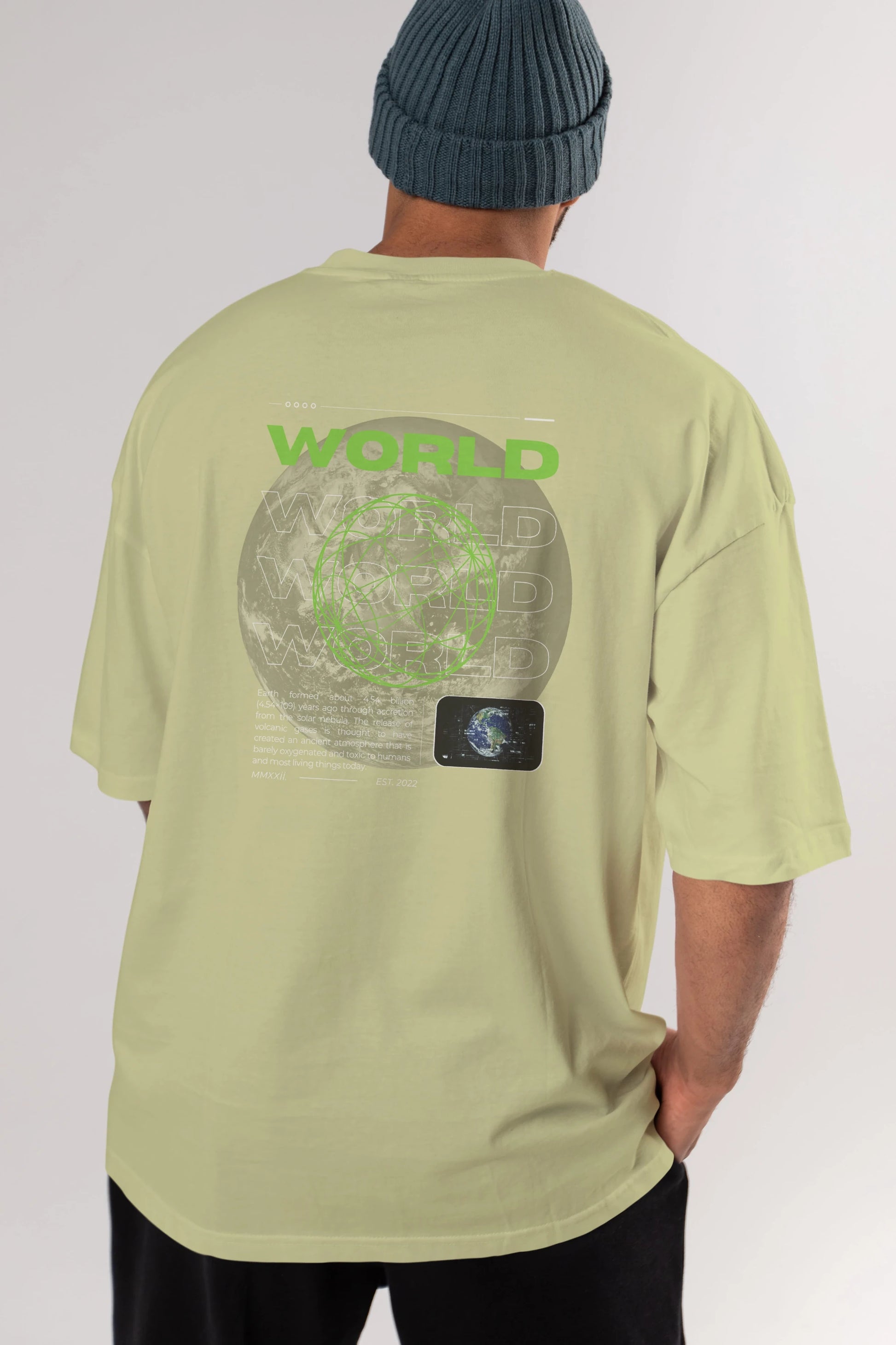 World Streetwear Arka Baskılı Oversize t-shirt Erkek Kadın Unisex