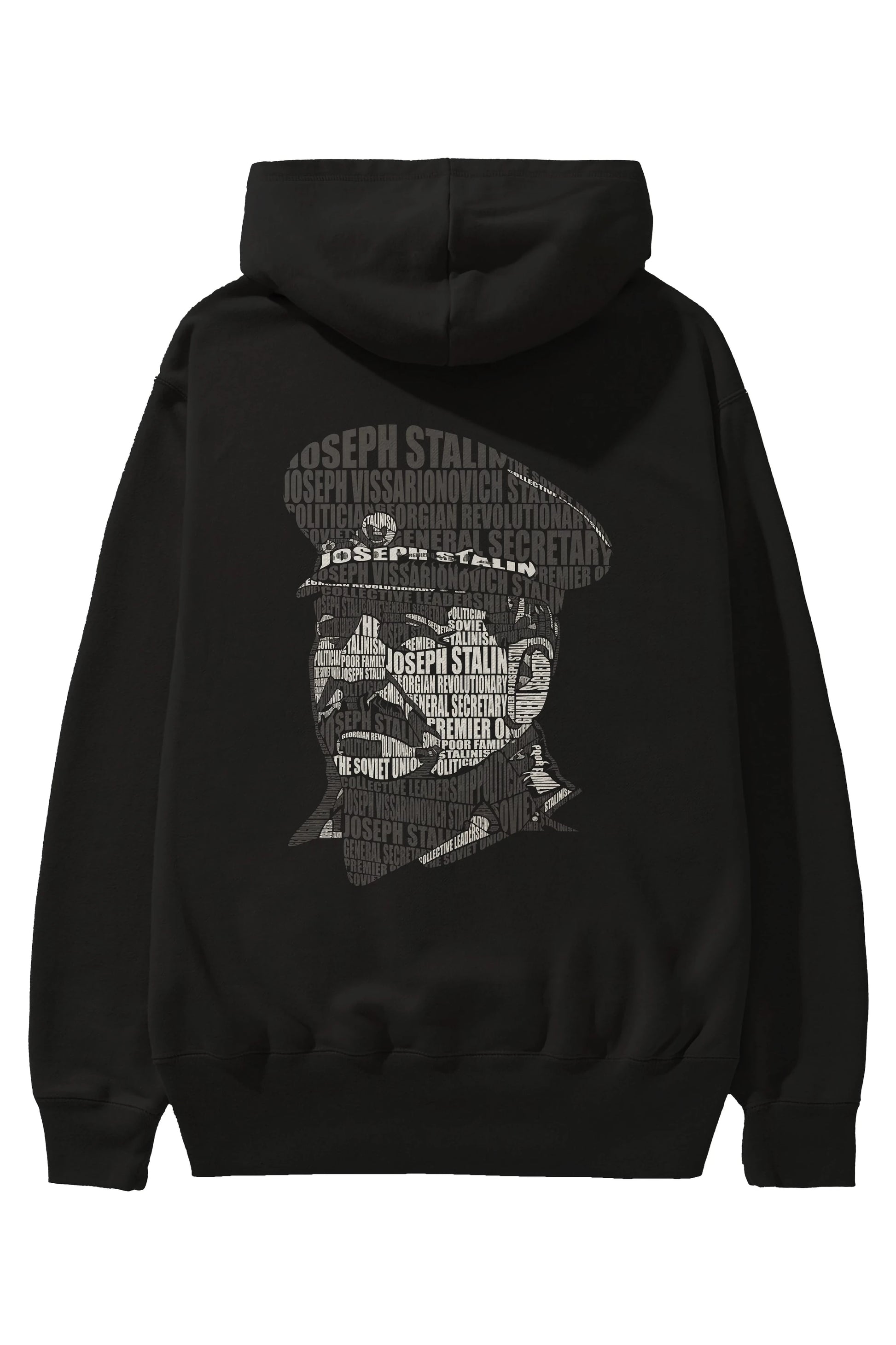 Joseph Stalin Calligram Arka Baskılı Hoodie Oversize Kapüşonlu Sweatshirt Erkek Kadın Unisex