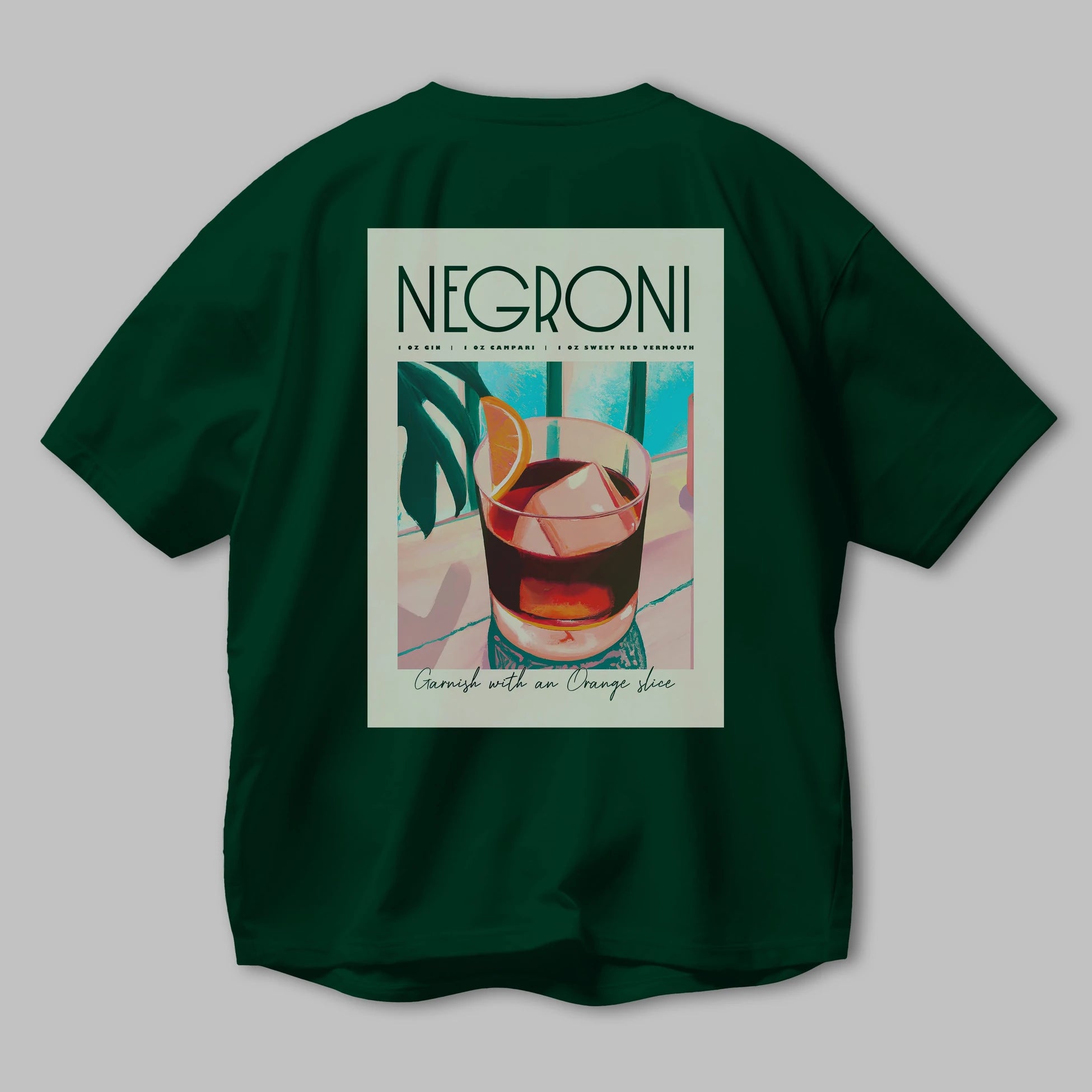 Negroni 4 Arka Baskılı Oversize t-shirt Erkek Kadın Unisex %100 Pamuk Bisiklet Yaka tişort