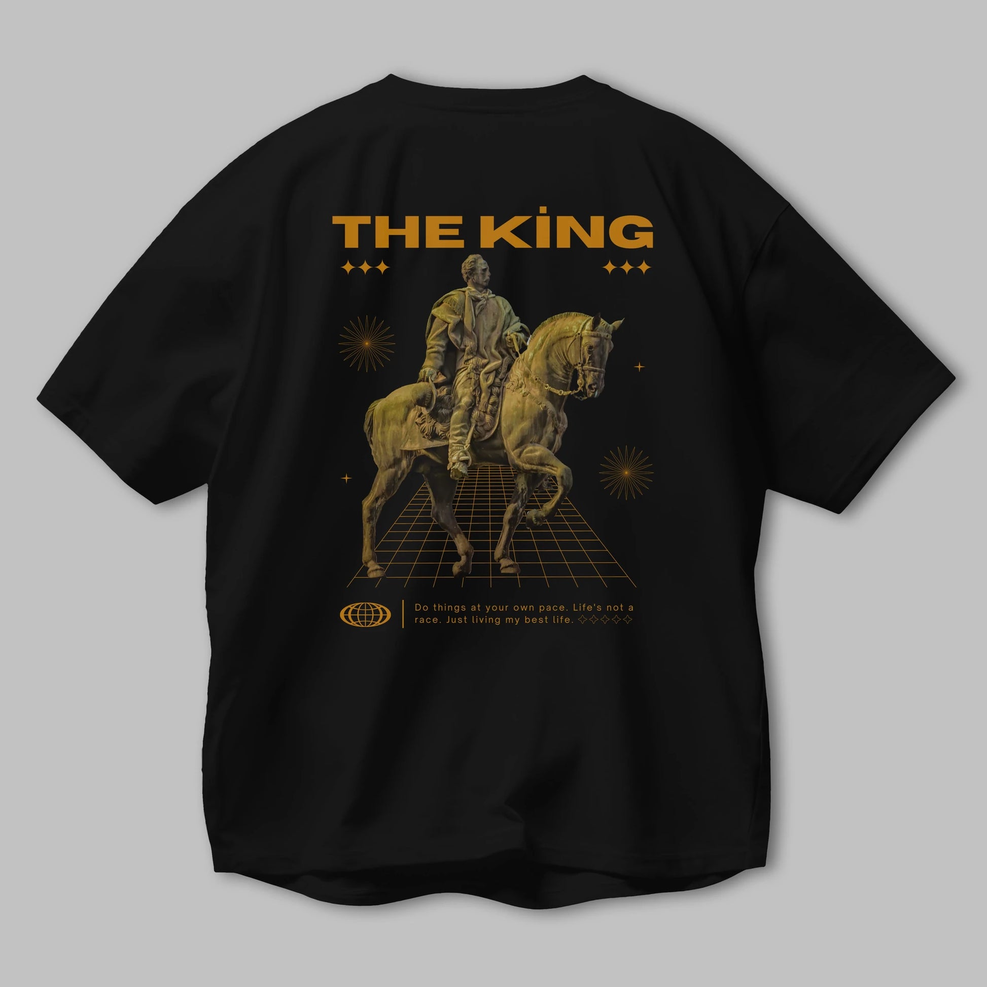 The King Yazılı Arka Baskılı Oversize t-shirt Erkek Kadın Unisex