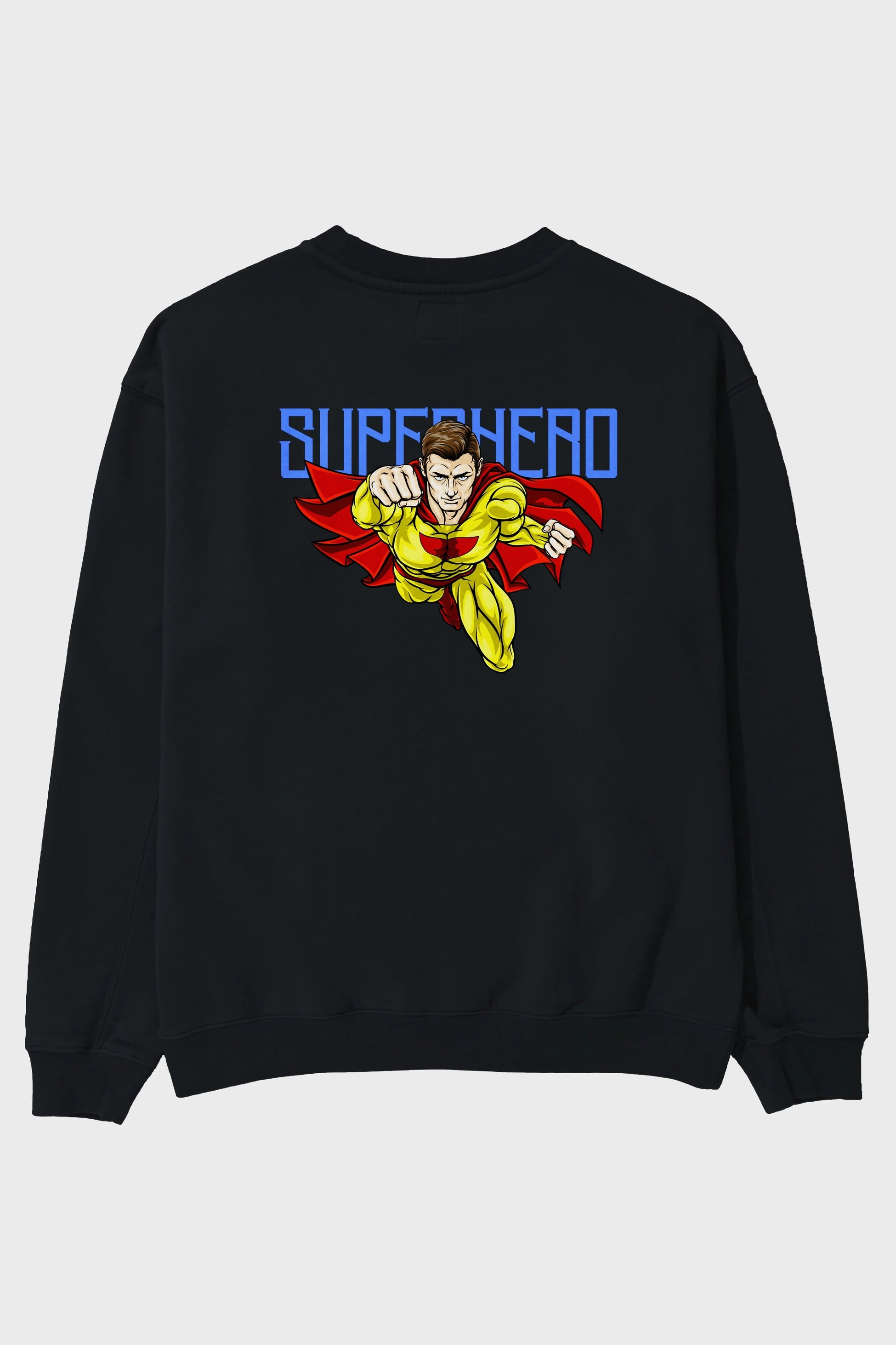 Super Hero Arka Baskılı Oversize Sweatshirt Erkek Kadın Unisex