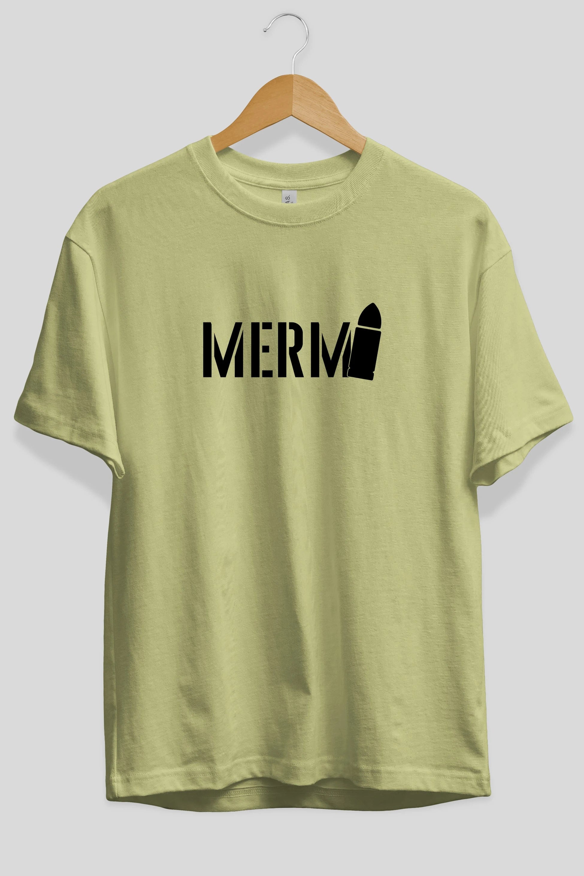 Mermi Ön Baskılı Oversize t-shirt %100 pamuk Erkek Kadın Unisex