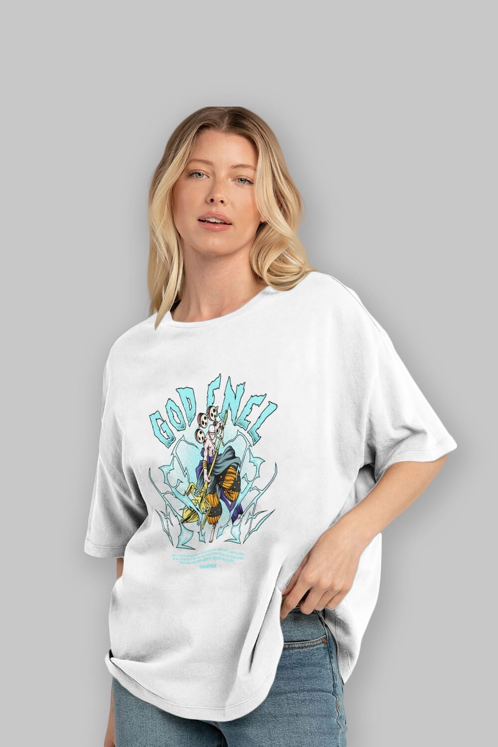 Eneru Anime Ön Baskılı Oversize t-shirt %100 pamuk Erkek Kadın Unisex