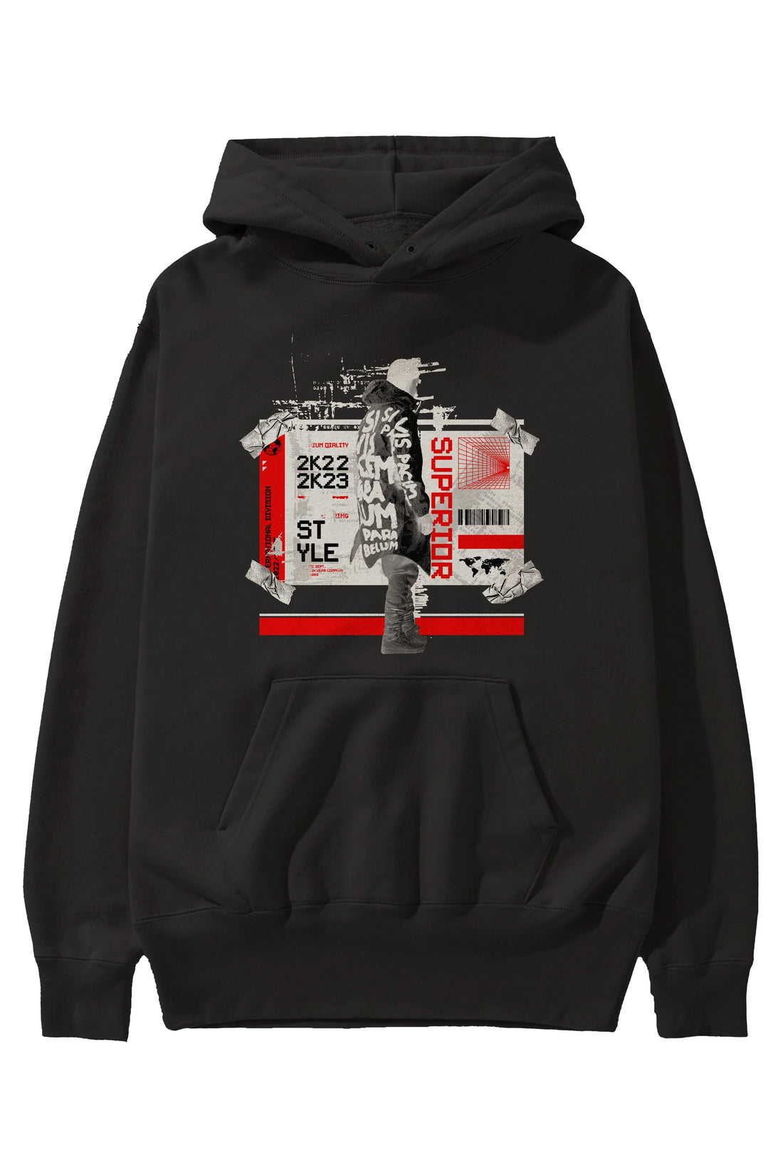 Superior Ön Baskılı Hoodie Oversize Kapüşonlu Sweatshirt Erkek Kadın Unisex