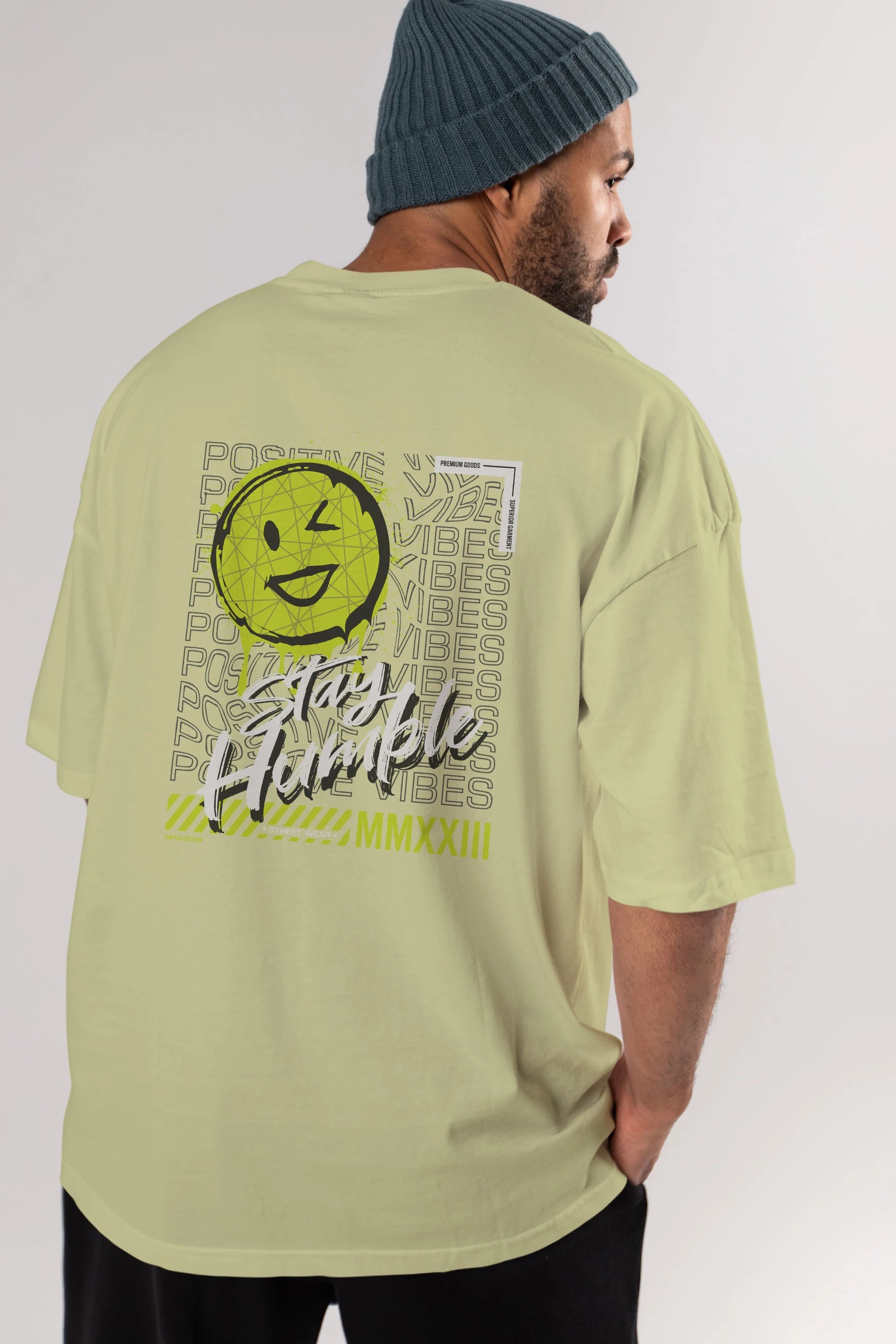 Stay Humble Arka Baskılı Oversize t-shirt Erkek Kadın Unisex