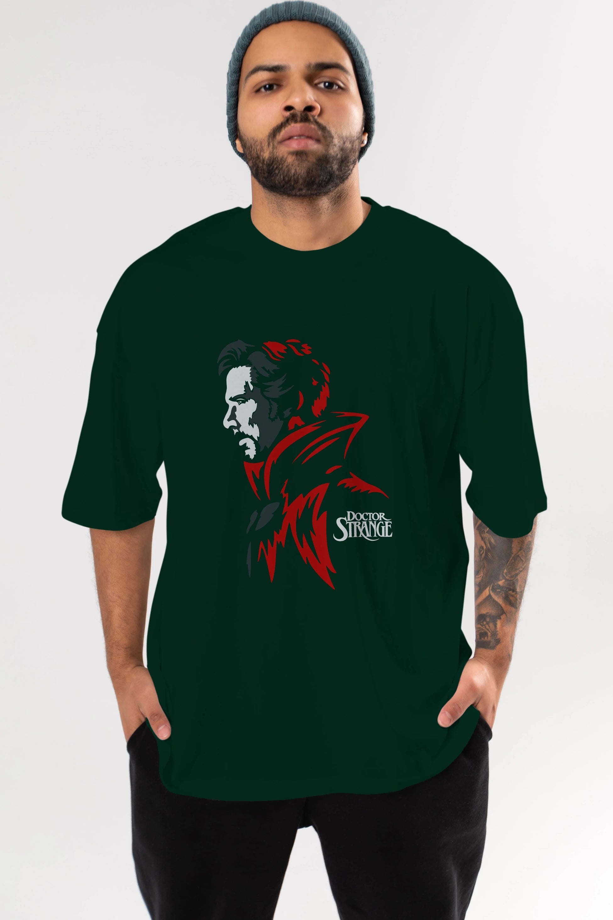 Doctor Strange (2) Ön Baskılı Oversize t-shirt Erkek Kadın Unisex %100 Pamuk Bisiklet Yaka tişort