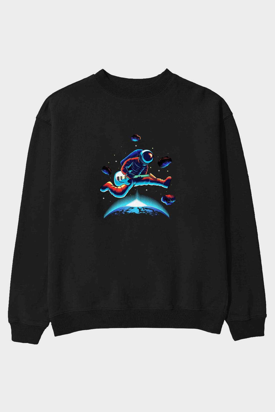 Astroguitar Ön Baskılı Oversize Sweatshirt Erkek Kadın Unisex