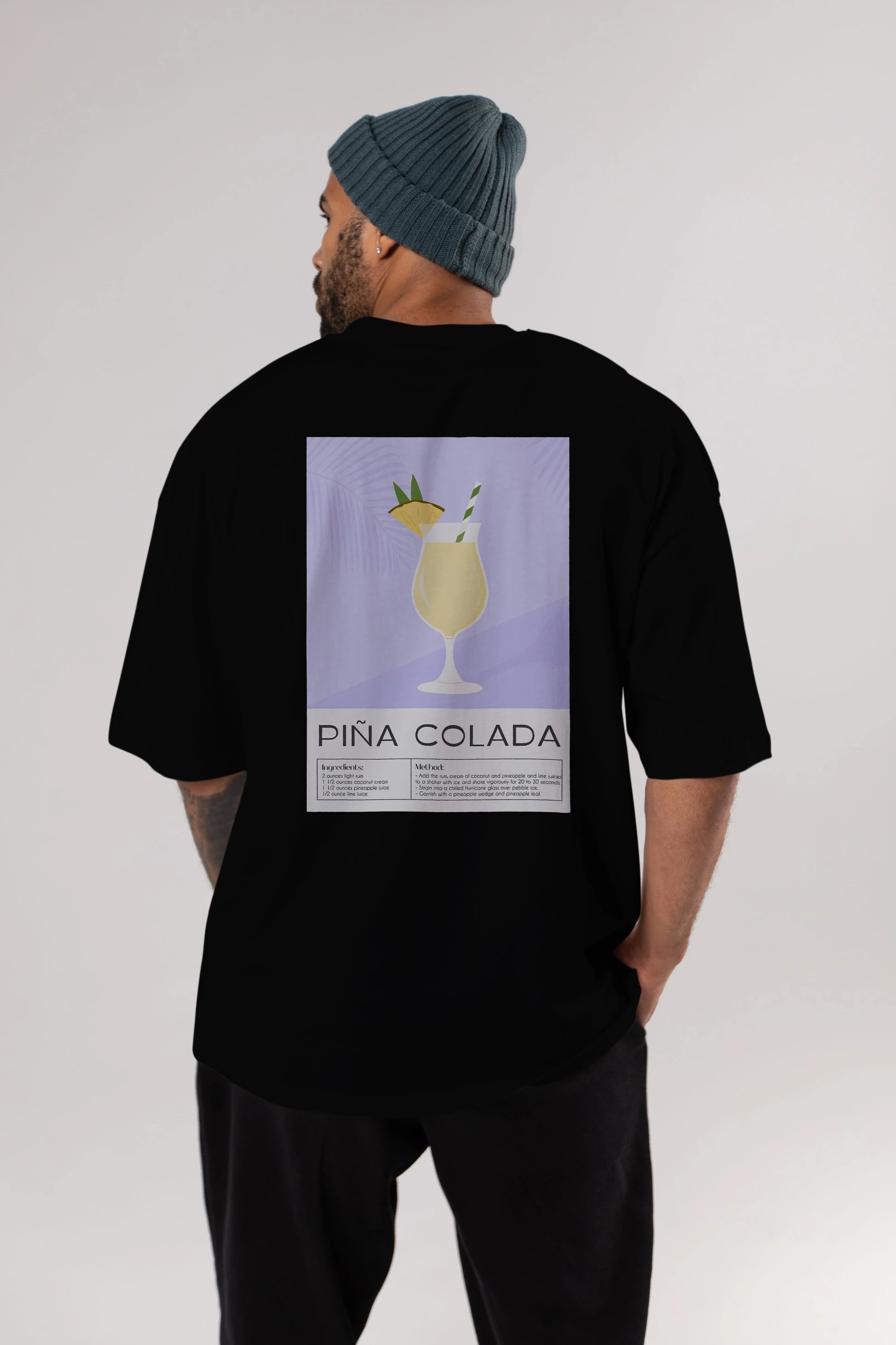 PIna Colada 6 Arka Baskılı Oversize t-shirt Erkek Kadın Unisex %100 Pamuk Bisiklet Yaka tişort