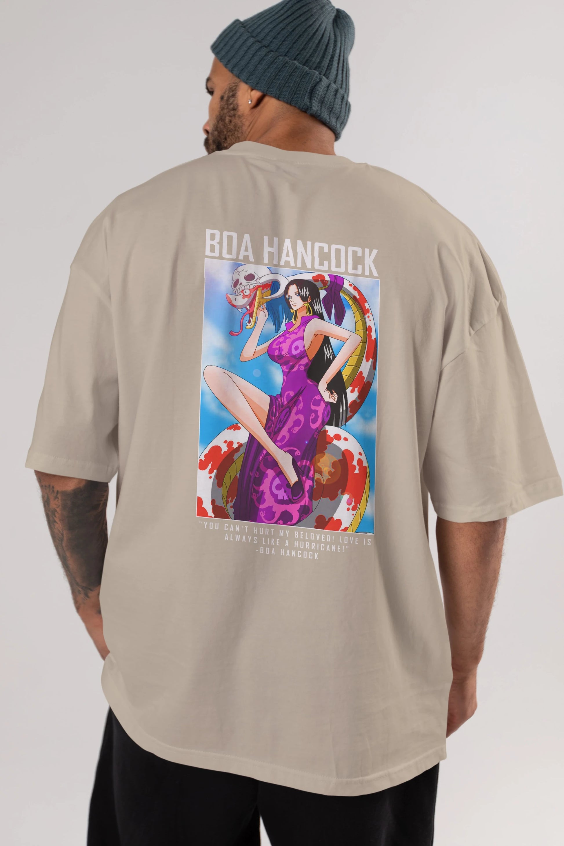 Boa Hancock Anime Arka Baskılı Oversize t-shirt Erkek Kadın Unisex %100 pamuk tişort