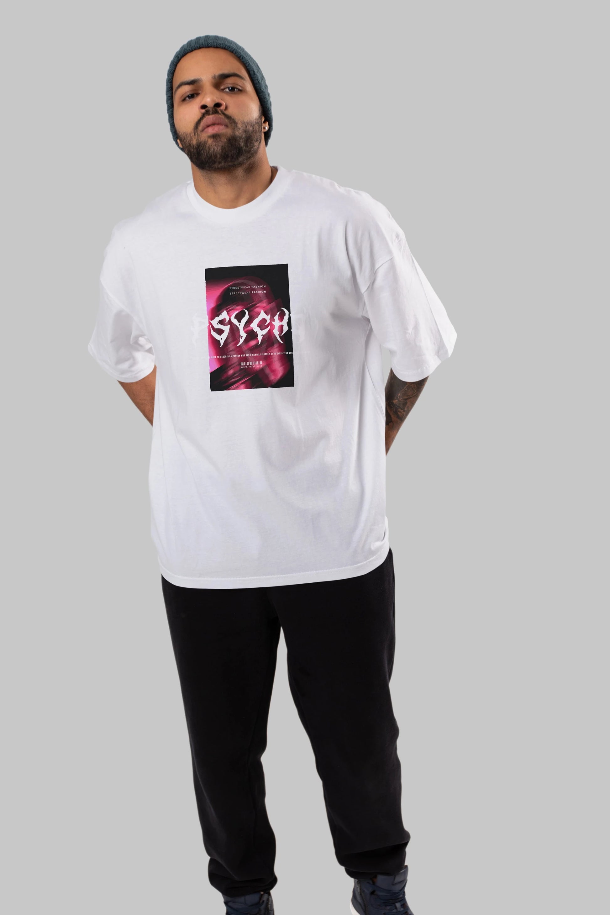 Psycho Streetwear Ön Baskılı Oversize t-shirt Erkek Kadın Unisex