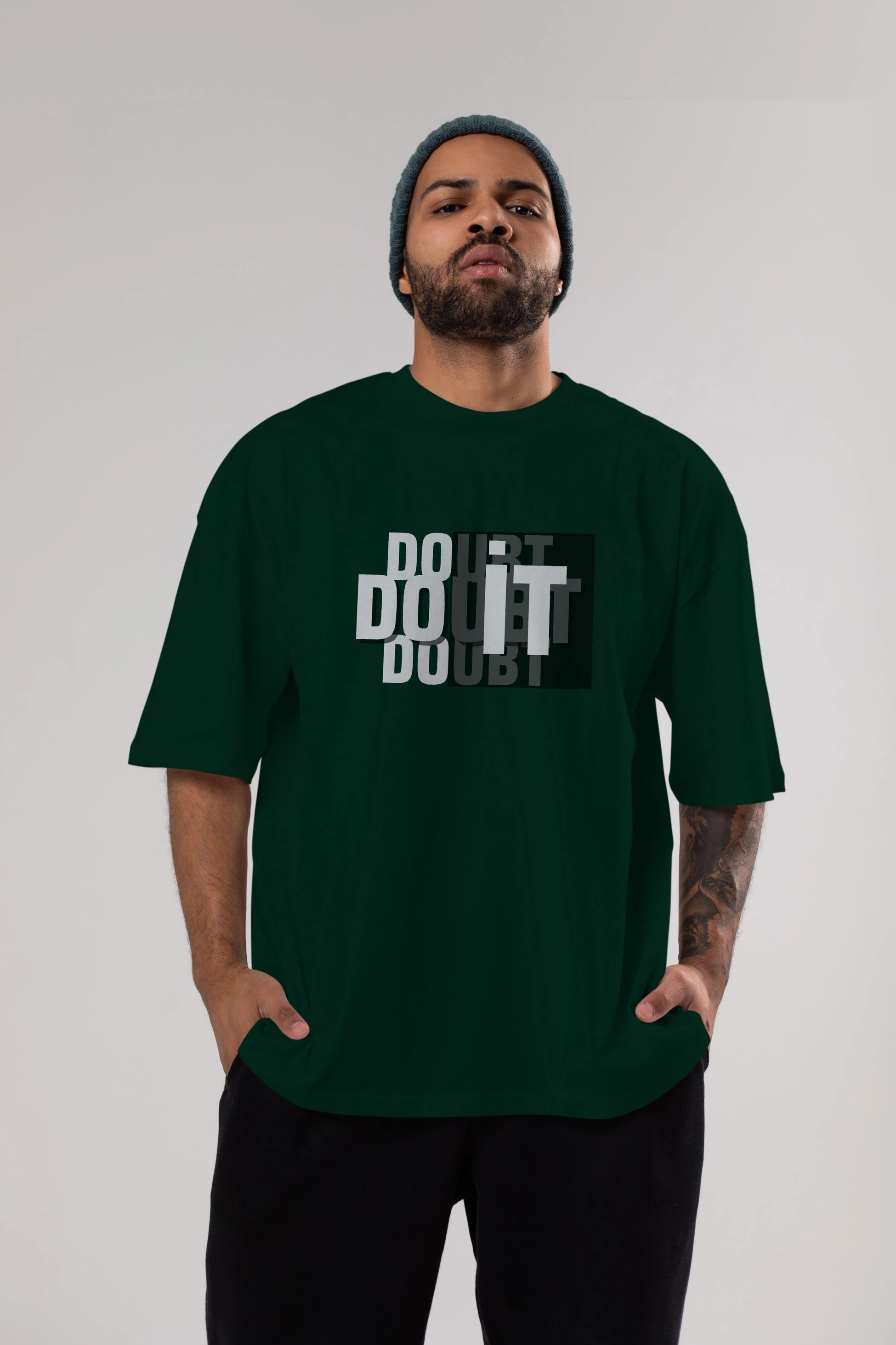 Do it Yazılı Ön Baskılı Oversize t-shirt Erkek Kadın Unisex