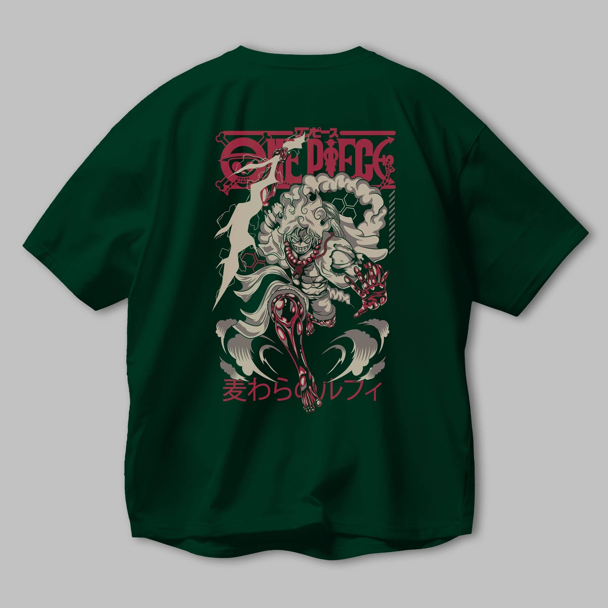 MONKEY D. LUFF-ONE PIECE 1 Anime Arka Baskılı Oversize t-shirt Erkek Kadın Unisex