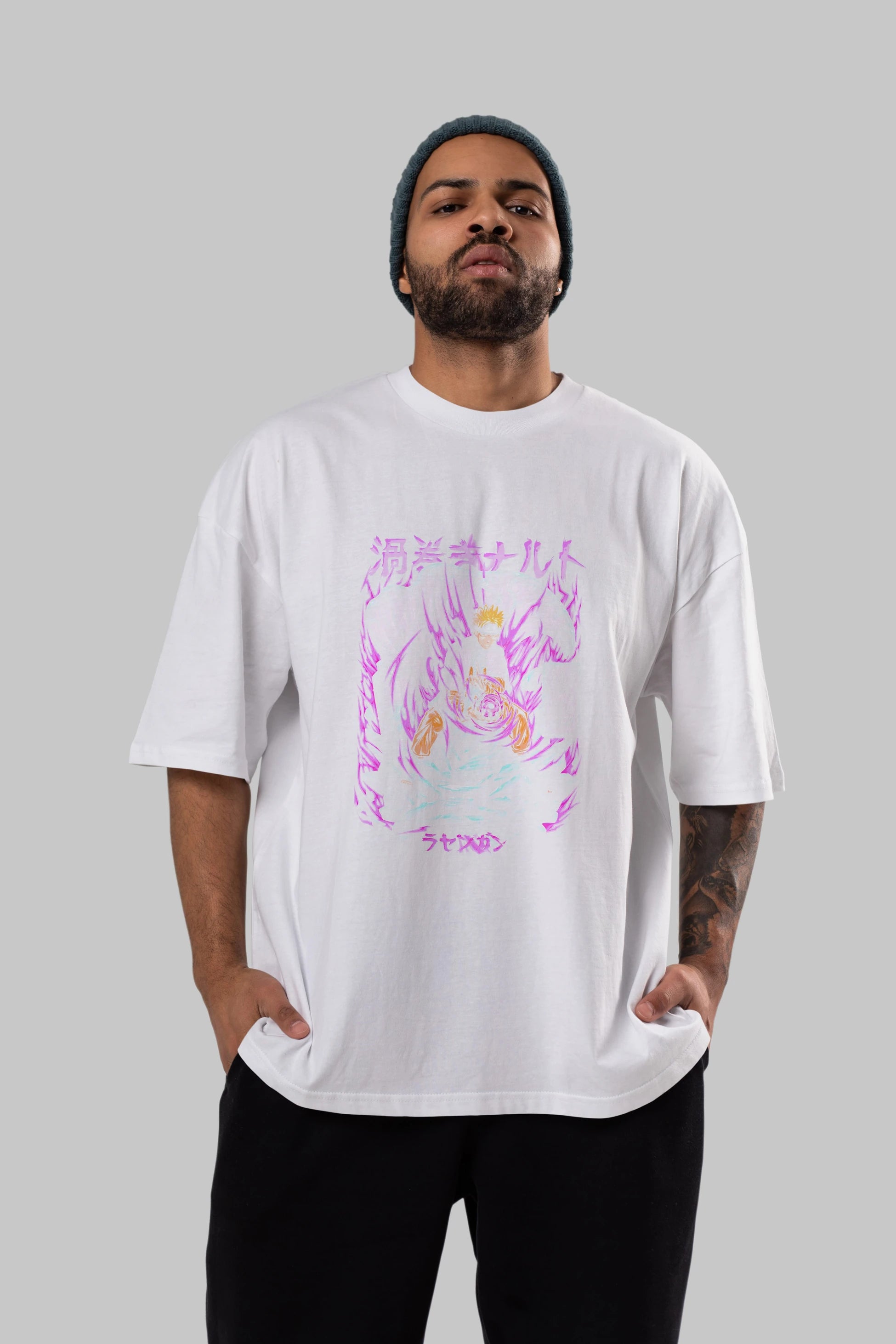 NARUTO Anime Ön Baskılı Oversize t-shirt %100 pamuk Erkek Kadın Unisex
