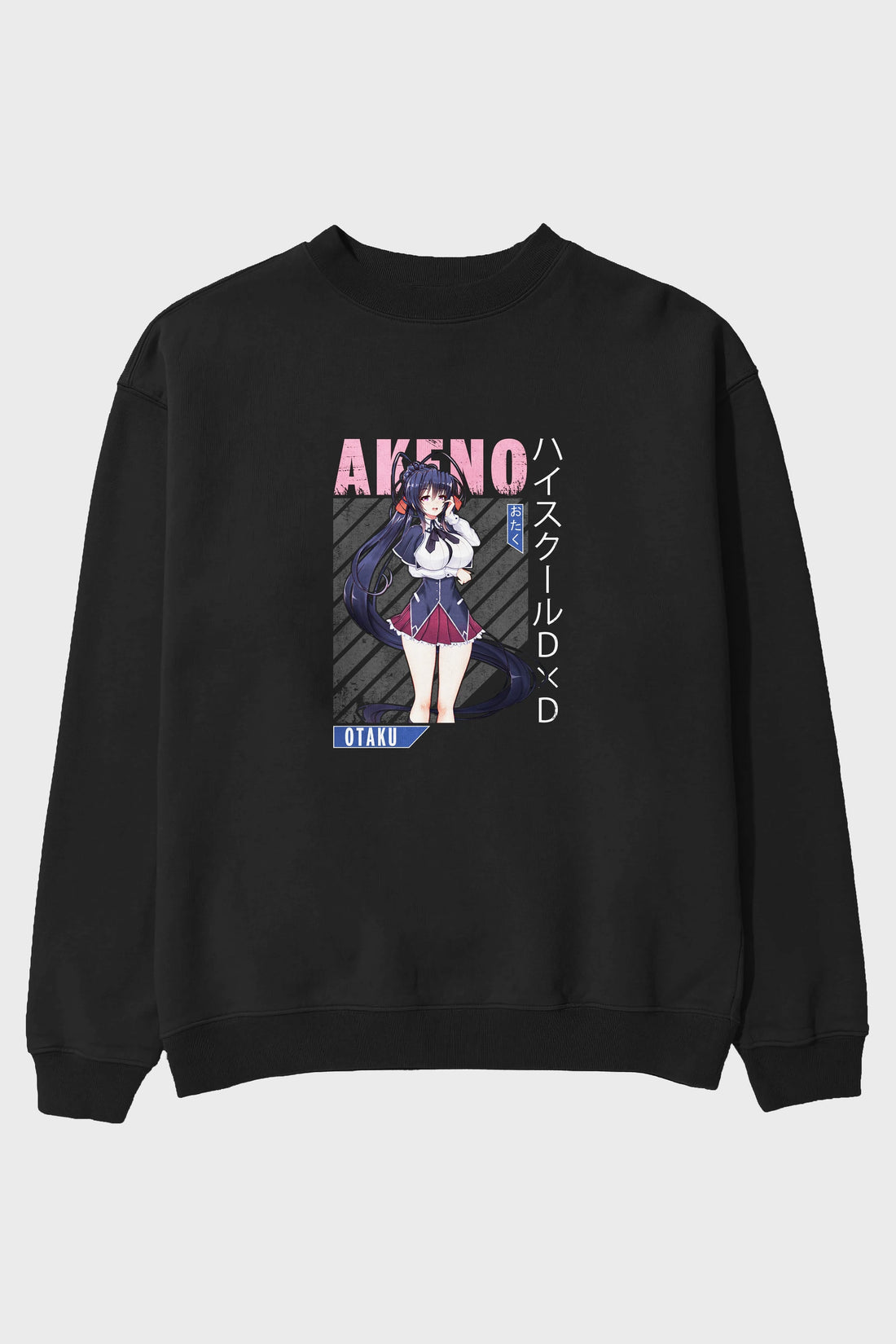 Akeno Himejima 4 Anime Ön Baskılı Oversize Sweatshirt Erkek Kadın Unisex