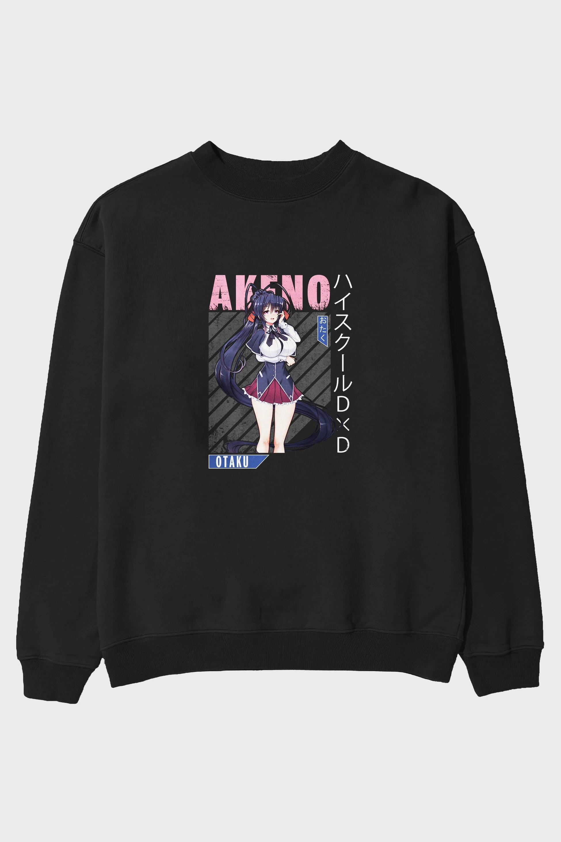 Akeno Himejima 4 Anime Ön Baskılı Oversize Sweatshirt Erkek Kadın Unisex