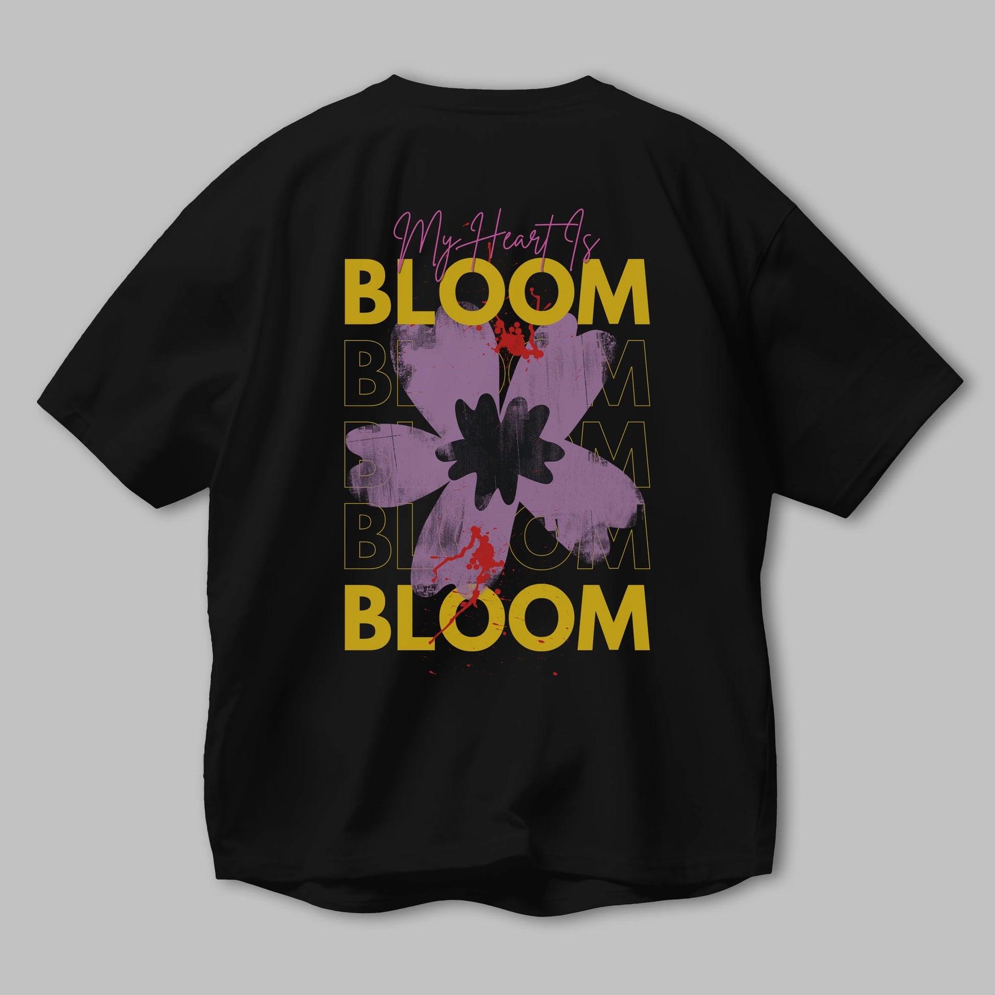 Bloom Yazılı Arka Baskılı Oversize t-shirt Erkek Kadın Unisex