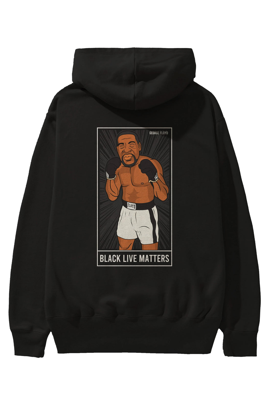 George Floyd Boxer Arka Baskılı Hoodie Oversize Kapüşonlu Sweatshirt Erkek Kadın Unisex