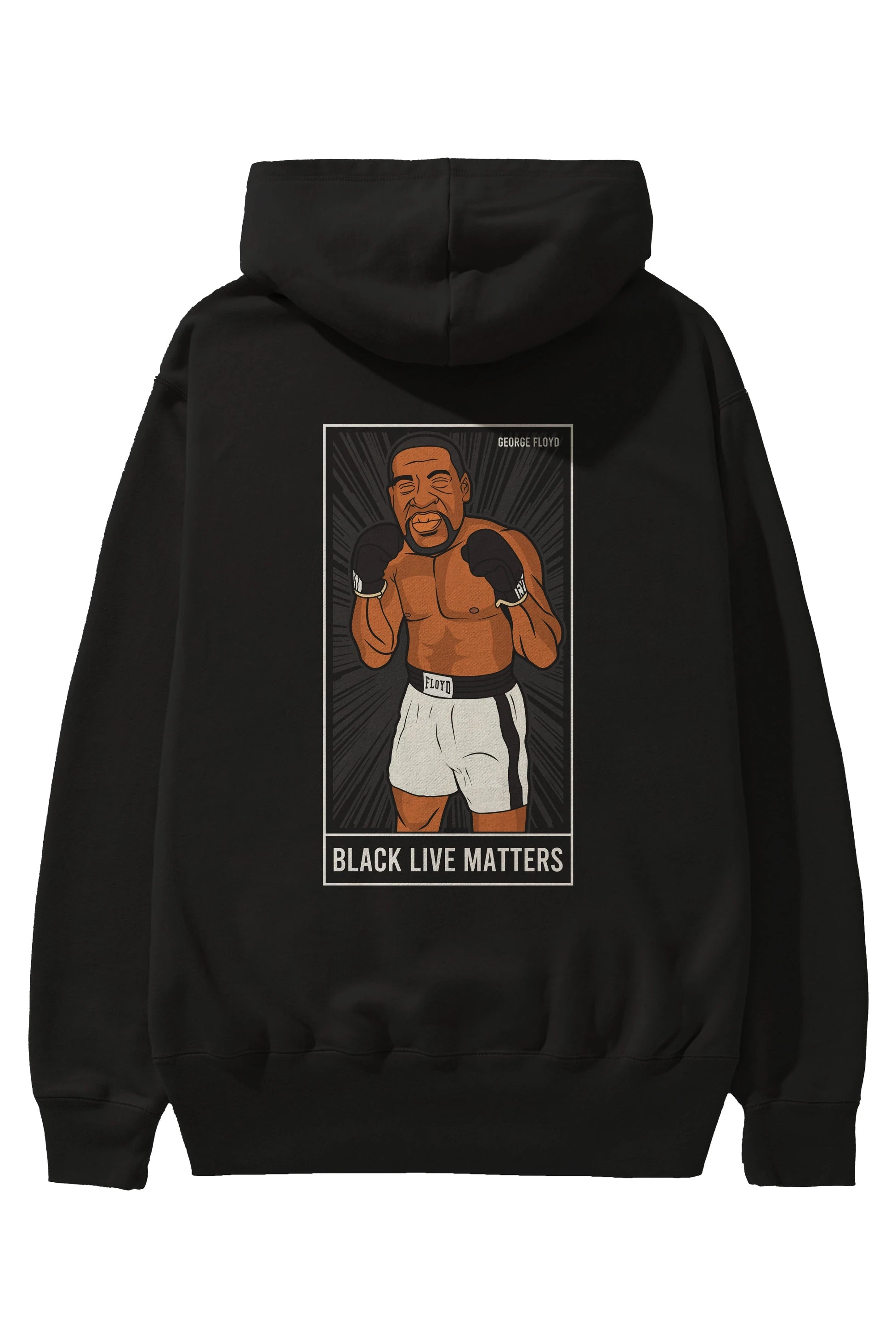 George Floyd Boxer Arka Baskılı Hoodie Oversize Kapüşonlu Sweatshirt Erkek Kadın Unisex