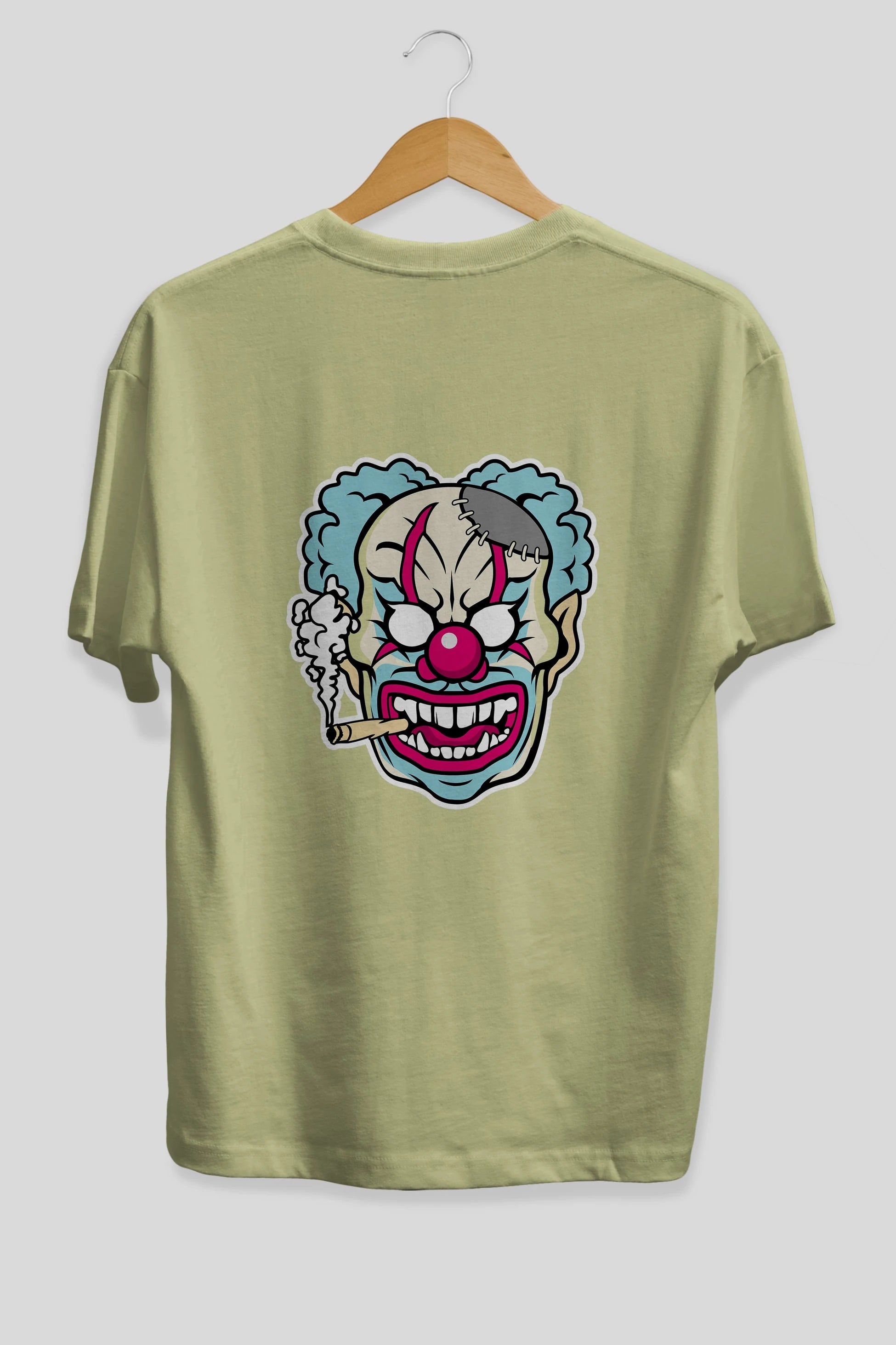 Clown Beast Arka Baskılı Oversize t-shirt Erkek Kadın Unisex %100 Pamuk tişort