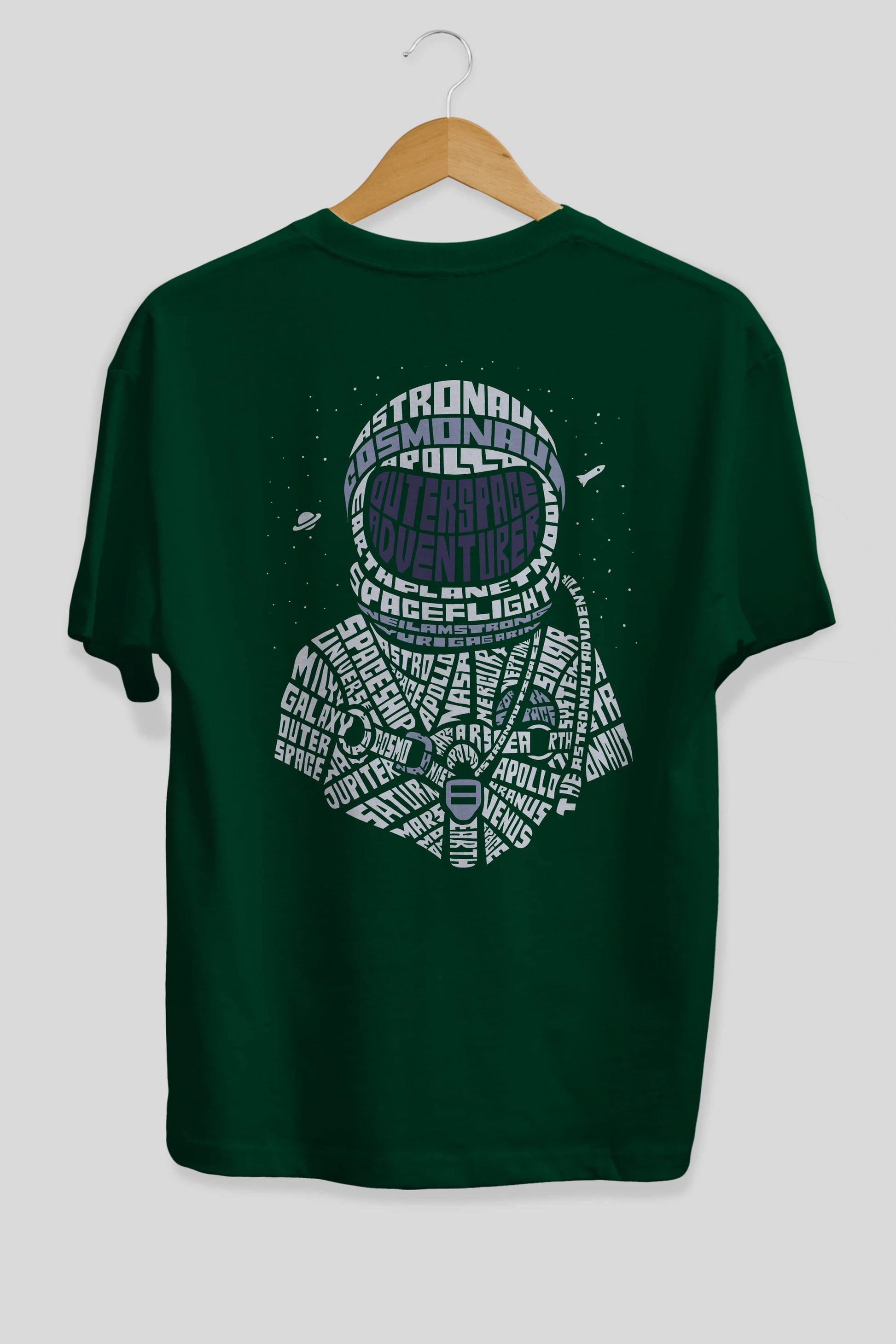 Astronaut Arka Baskılı Oversize t-shirt %100 pamuk Erkek Kadın Unisex