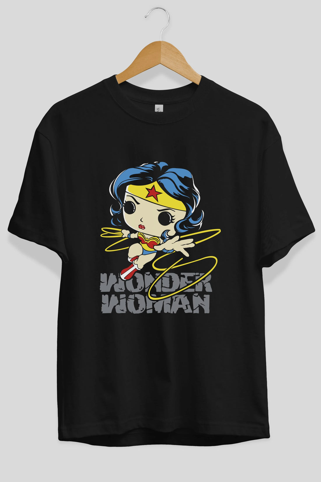 Wonder Woman Ön Baskılı Oversize t-shirt Erkek Kadın Unisex %100 Pamuk Bisiklet Yaka tişort